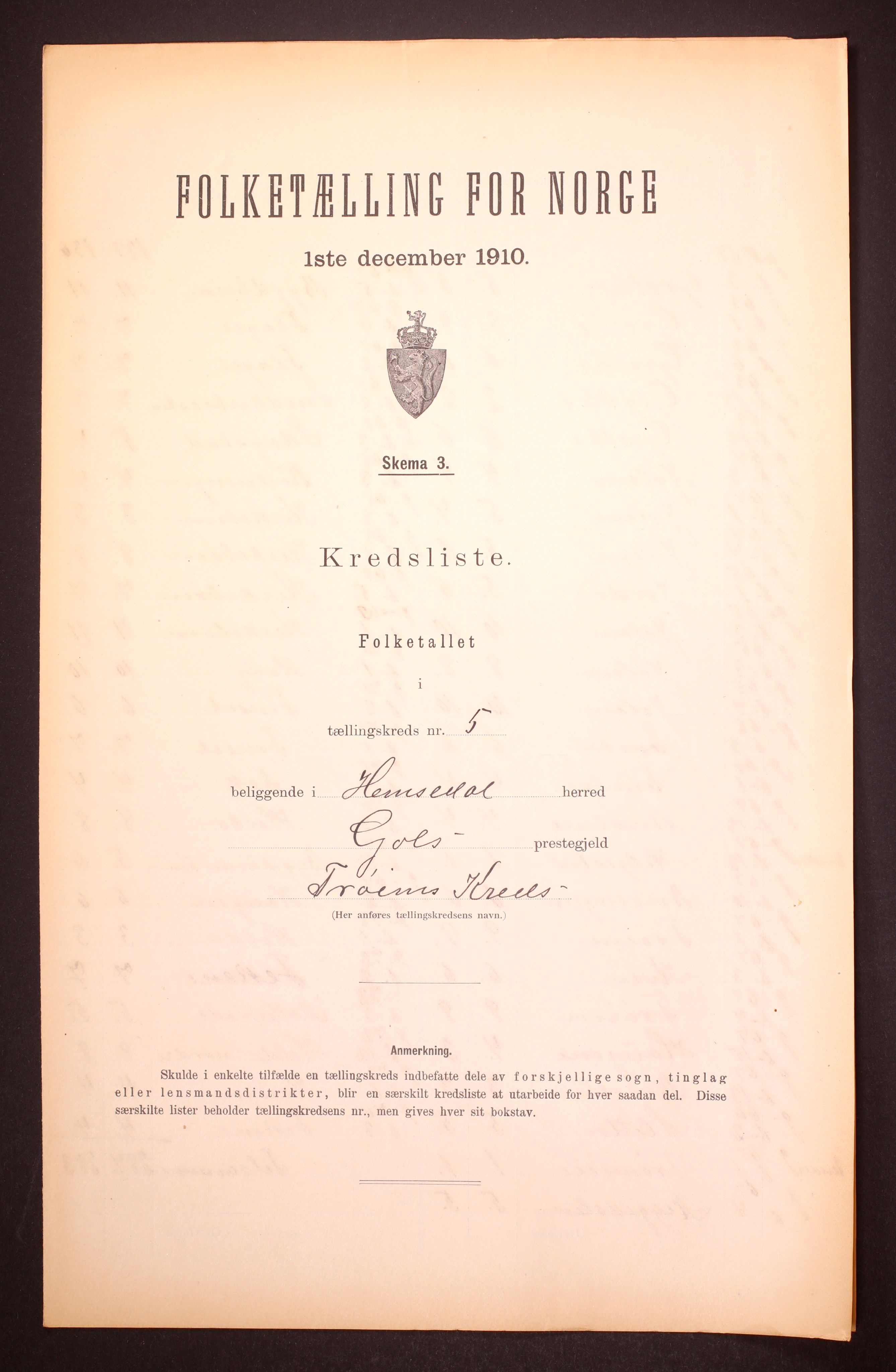 RA, Folketelling 1910 for 0618 Hemsedal herred, 1910, s. 16