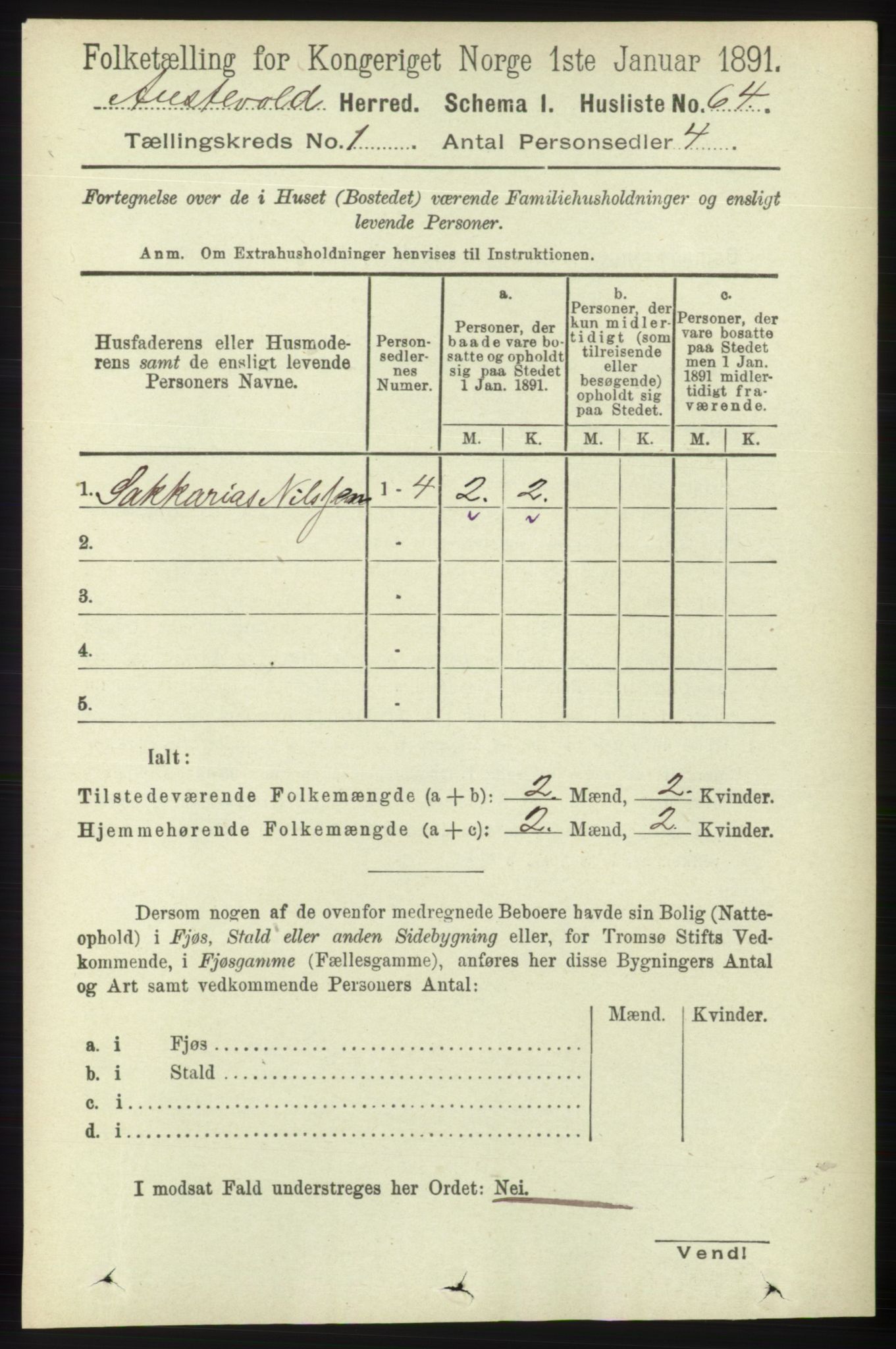 RA, Folketelling 1891 for 1244 Austevoll herred, 1891, s. 81