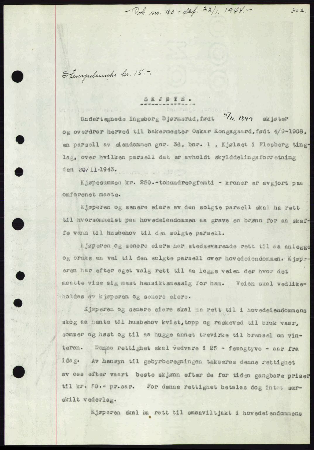 Numedal og Sandsvær sorenskriveri, SAKO/A-128/G/Ga/Gaa/L0055: Pantebok nr. A7, 1943-1944, Dagboknr: 90/1944