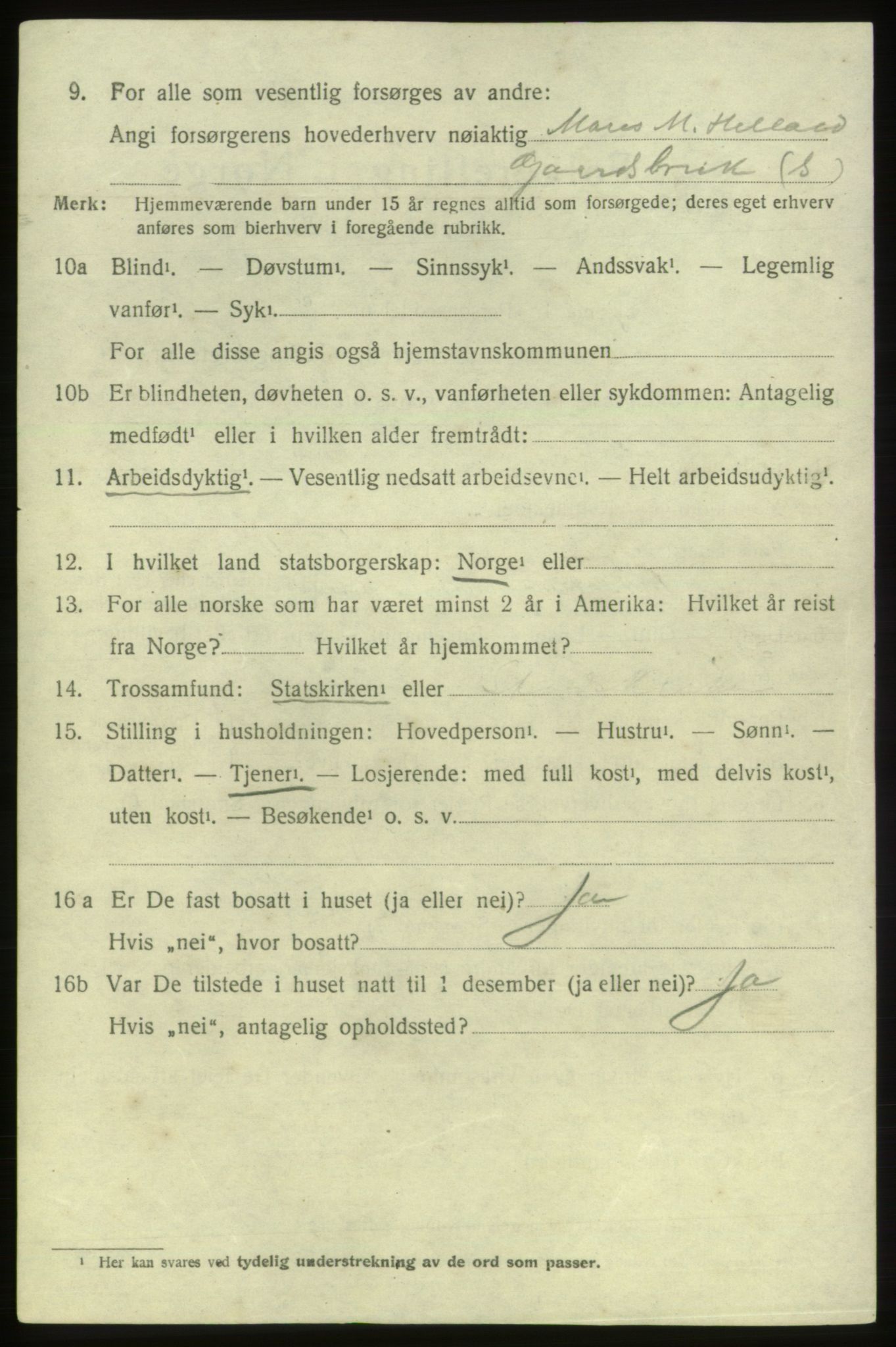 SAB, Folketelling 1920 for 1211 Etne herred, 1920, s. 1030