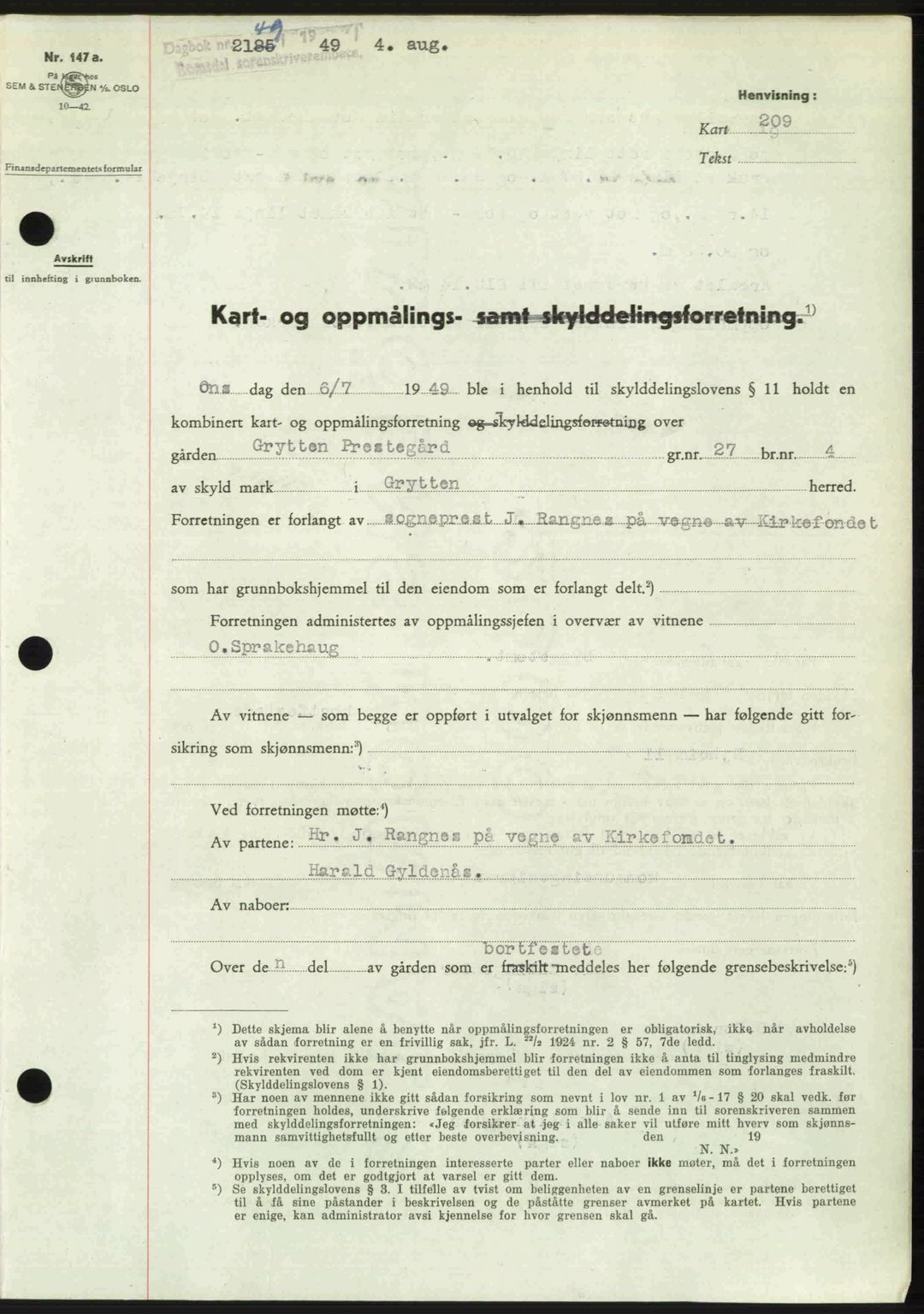 Romsdal sorenskriveri, SAT/A-4149/1/2/2C: Pantebok nr. A30, 1949-1949, Dagboknr: 2149/1949