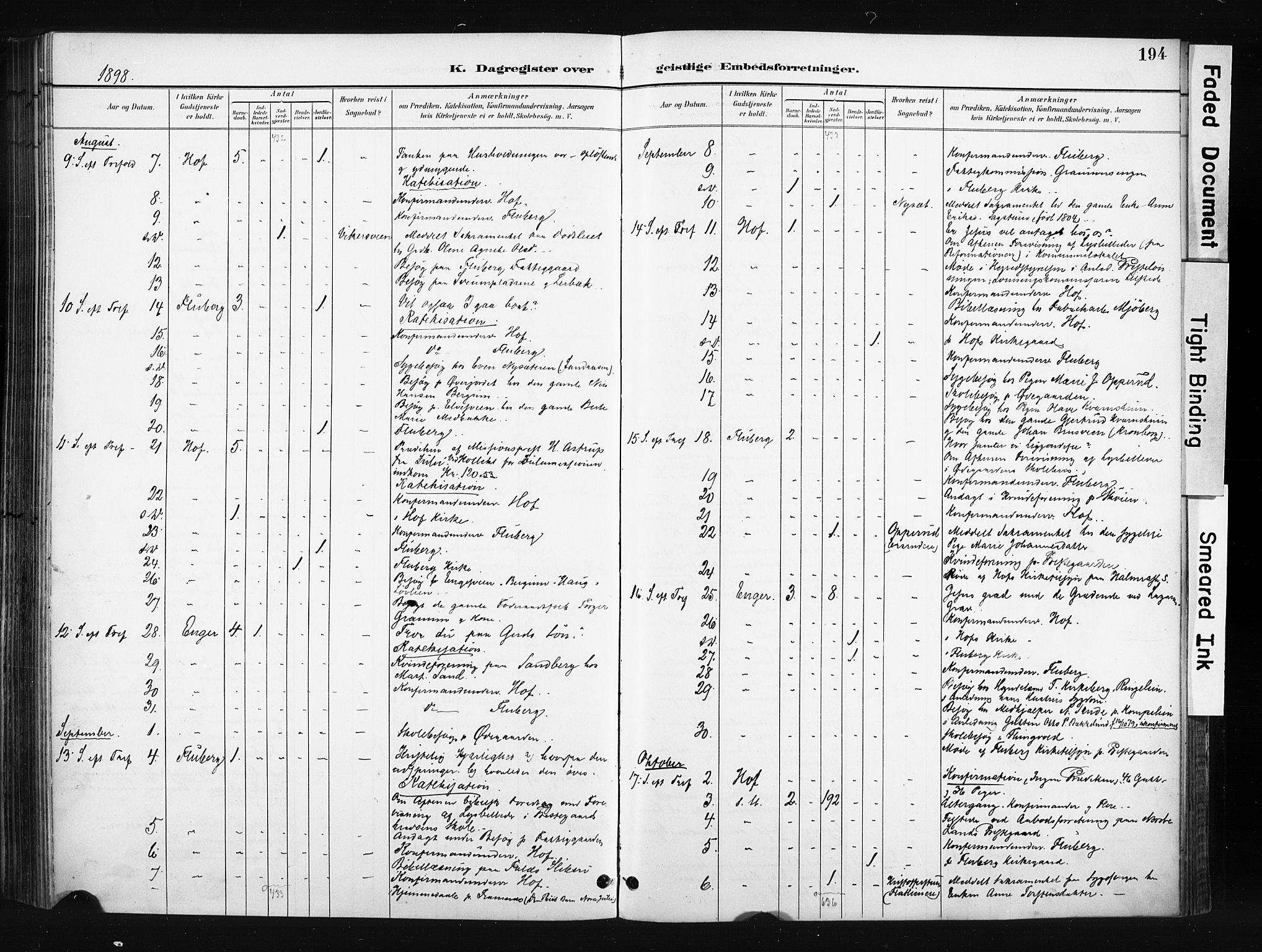 Søndre Land prestekontor, SAH/PREST-122/K/L0004: Ministerialbok nr. 4, 1895-1904, s. 194