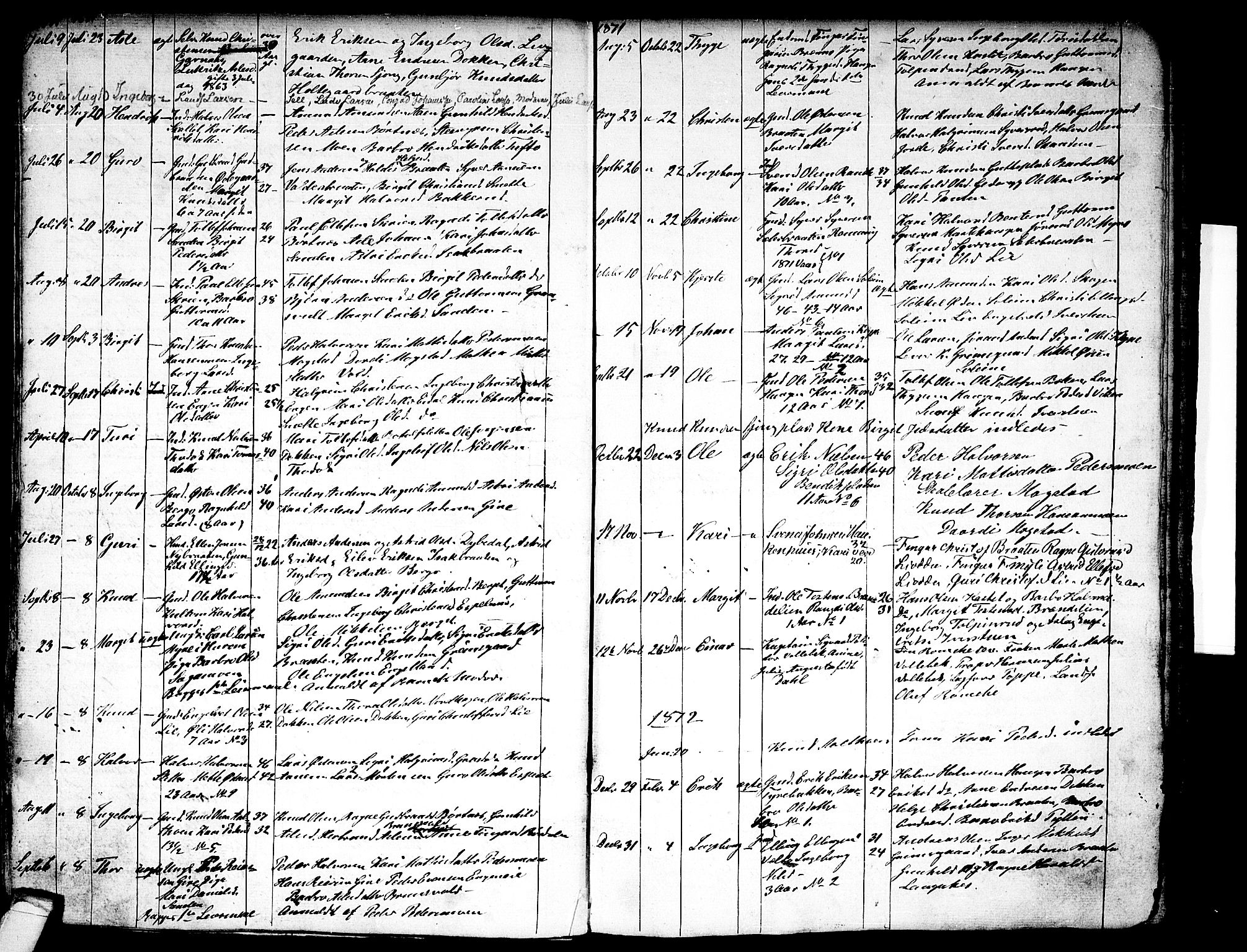 Nes kirkebøker, AV/SAKO-A-236/G/Ga/L0001: Klokkerbok nr. I 1, 1843-1872