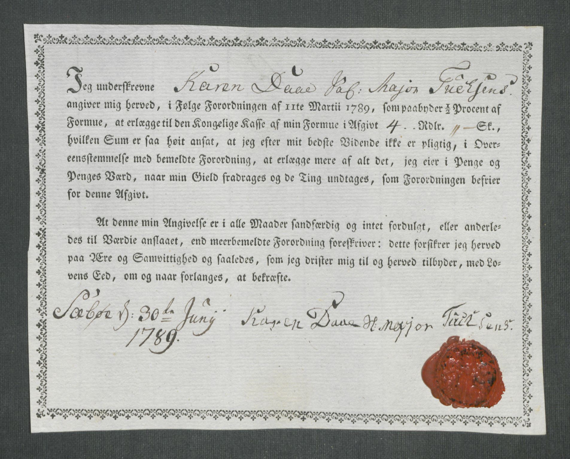 Rentekammeret inntil 1814, Reviderte regnskaper, Mindre regnskaper, RA/EA-4068/Rf/Rfe/L0057: Ytre og Indre Sogn fogderi, 1789, s. 113