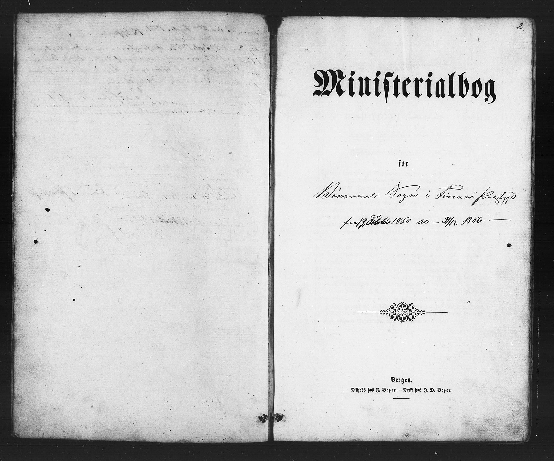 Finnås sokneprestembete, SAB/A-99925/H/Ha/Hab/Habc/L0001: Klokkerbok nr. C 1, 1860-1887, s. 2