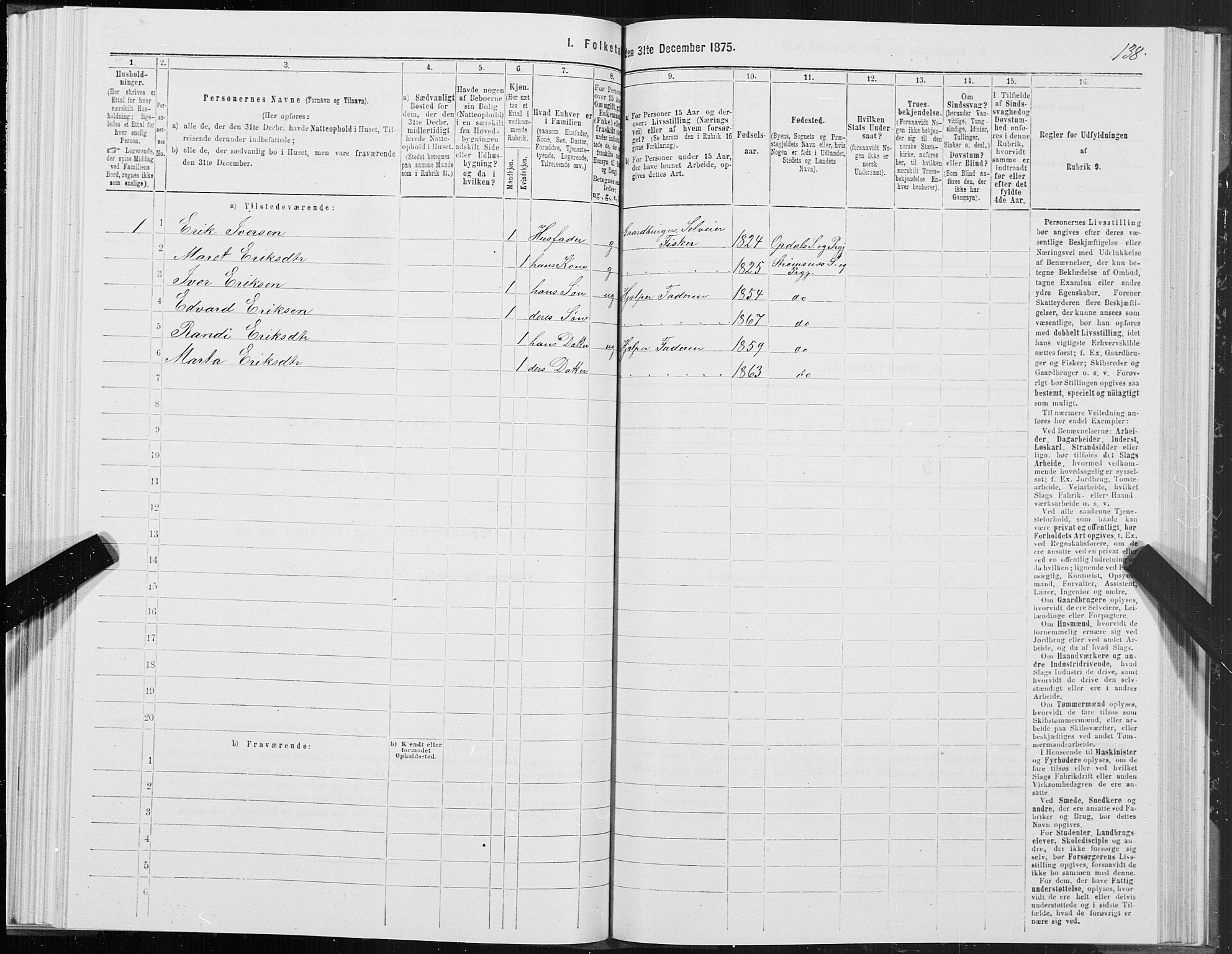 SAT, Folketelling 1875 for 1560P Tingvoll prestegjeld, 1875, s. 4138