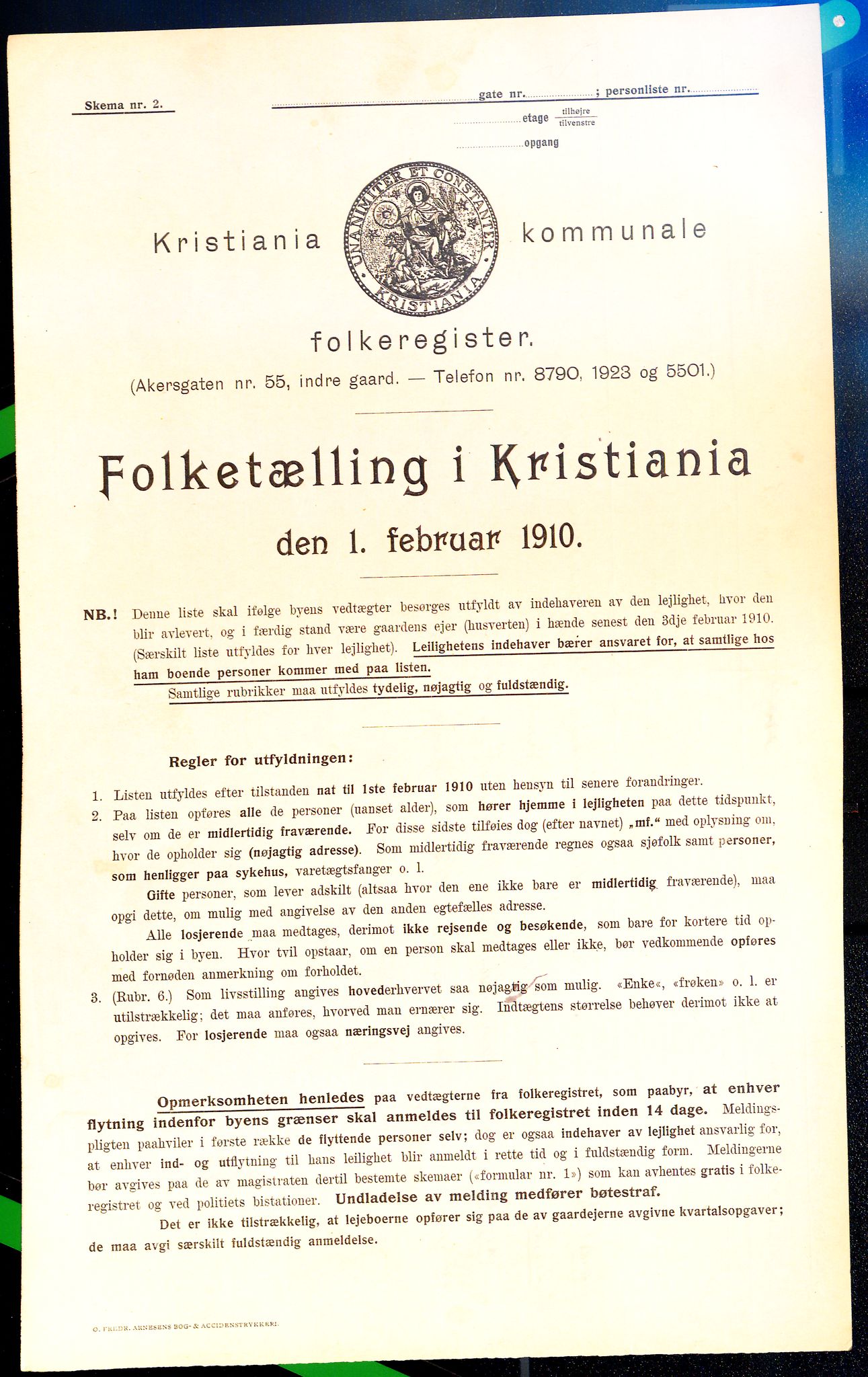 OBA, Kommunal folketelling 1.2.1910 for Kristiania, 1910, s. 1046