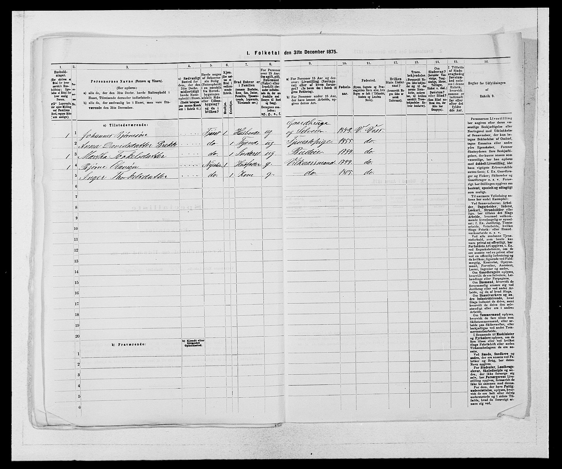 SAB, Folketelling 1875 for 1235P Voss prestegjeld, 1875, s. 902