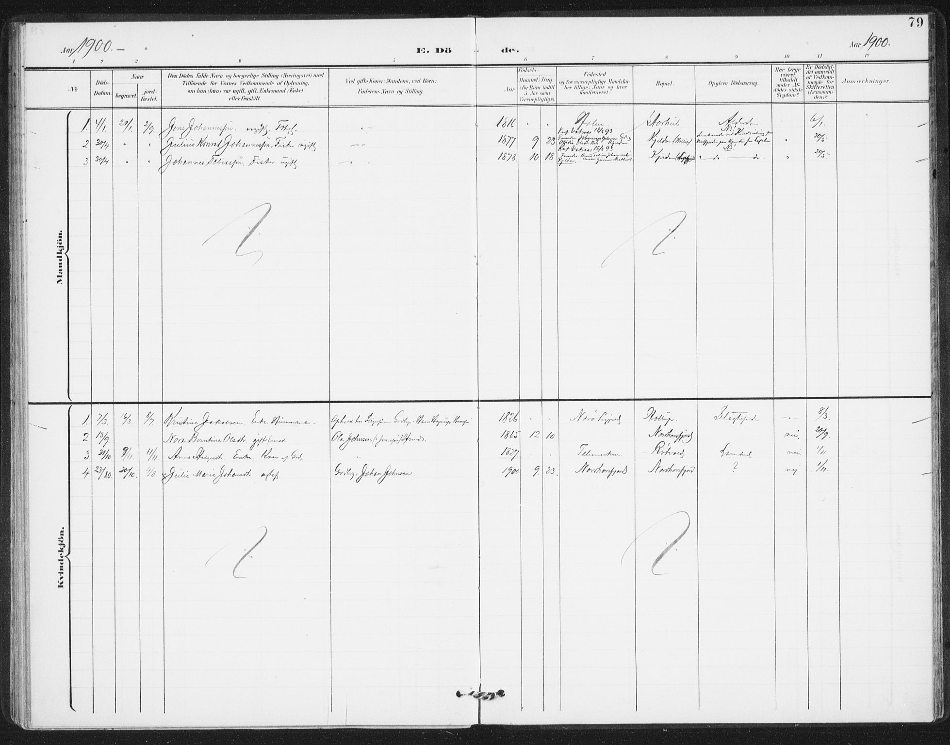 Ministerialprotokoller, klokkerbøker og fødselsregistre - Nordland, SAT/A-1459/811/L0167: Ministerialbok nr. 811A04, 1899-1913, s. 79