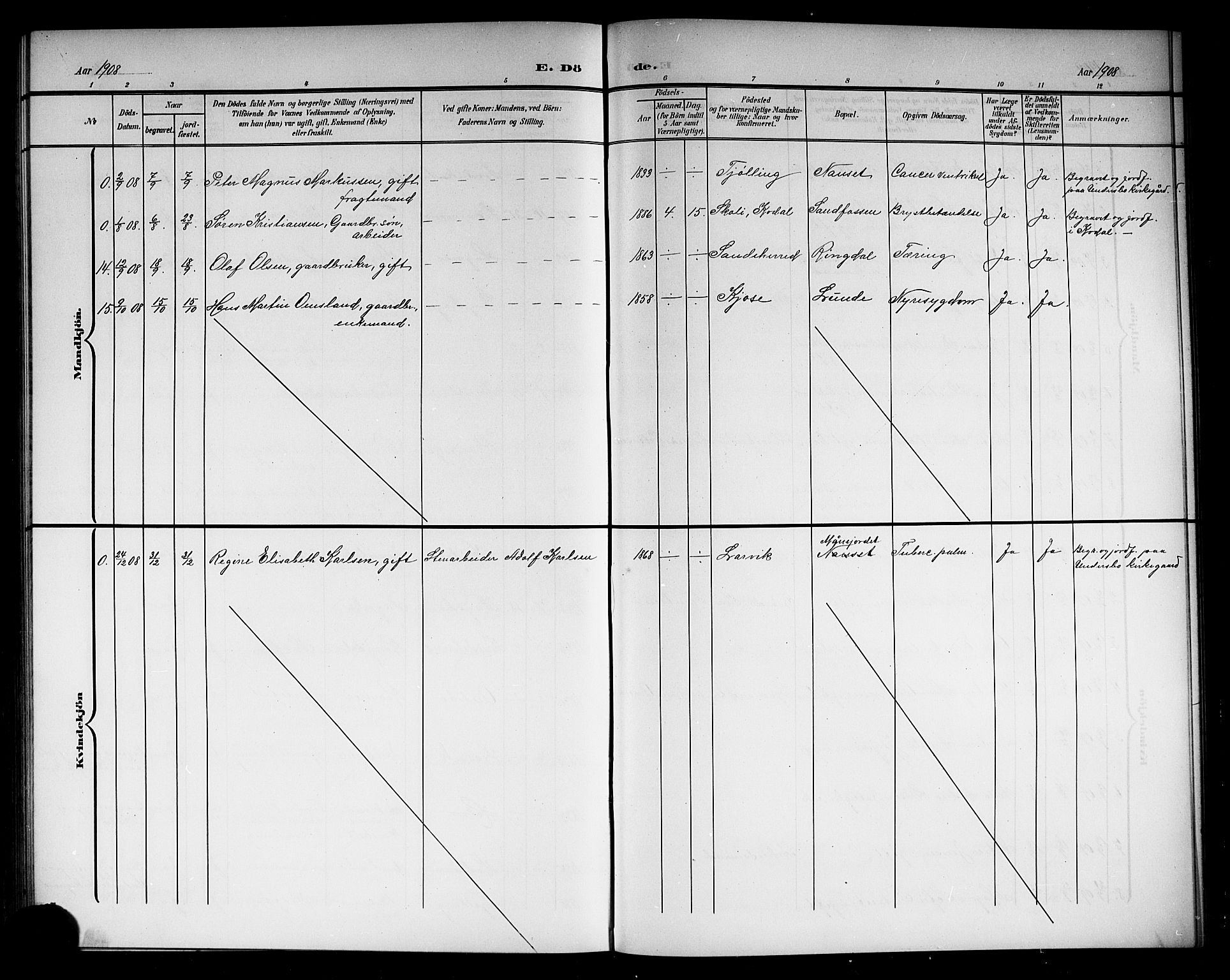 Hedrum kirkebøker, AV/SAKO-A-344/G/Ga/L0004: Klokkerbok nr. I 4, 1902-1915