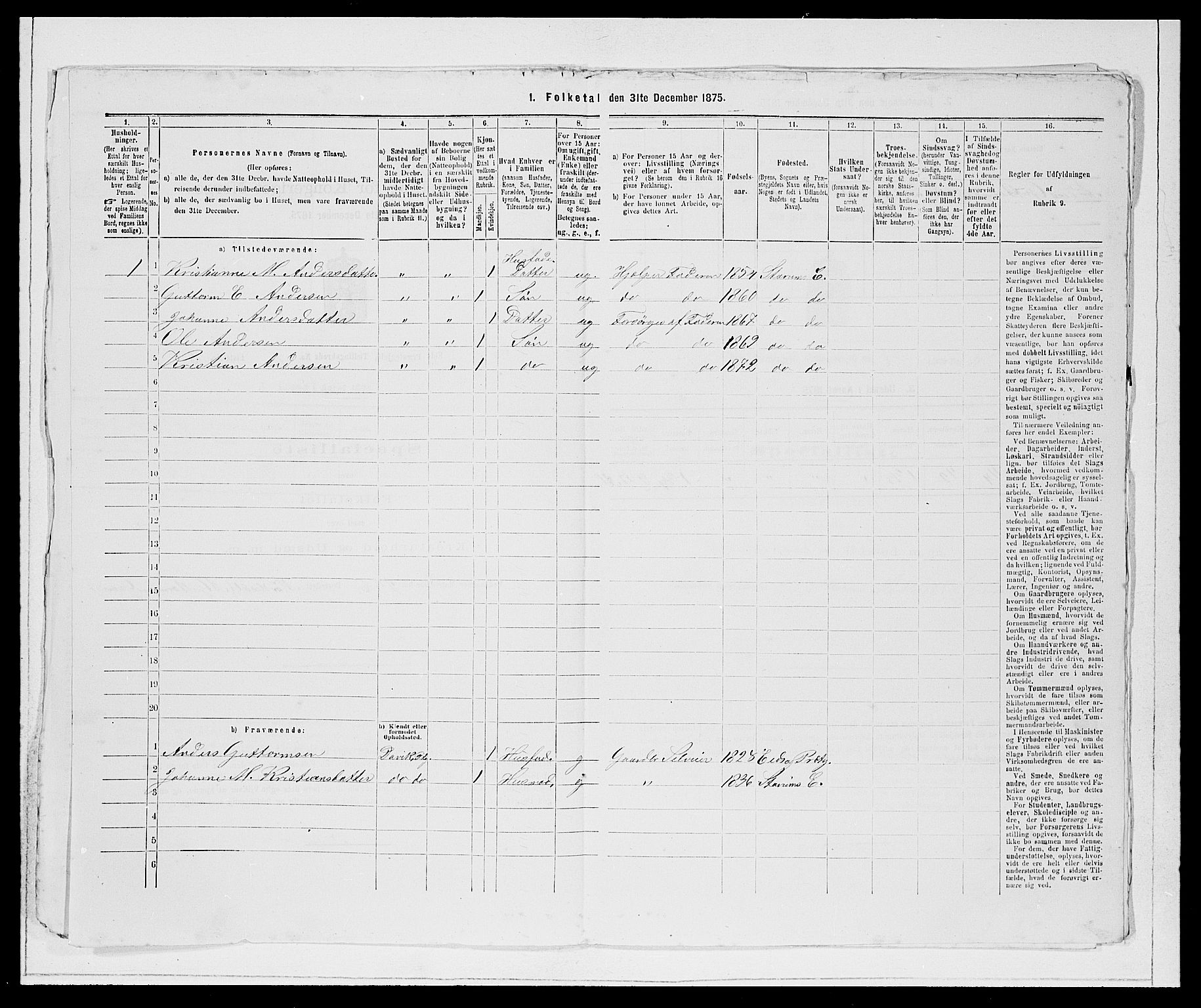 SAB, Folketelling 1875 for 1443P Eid prestegjeld, 1875, s. 816