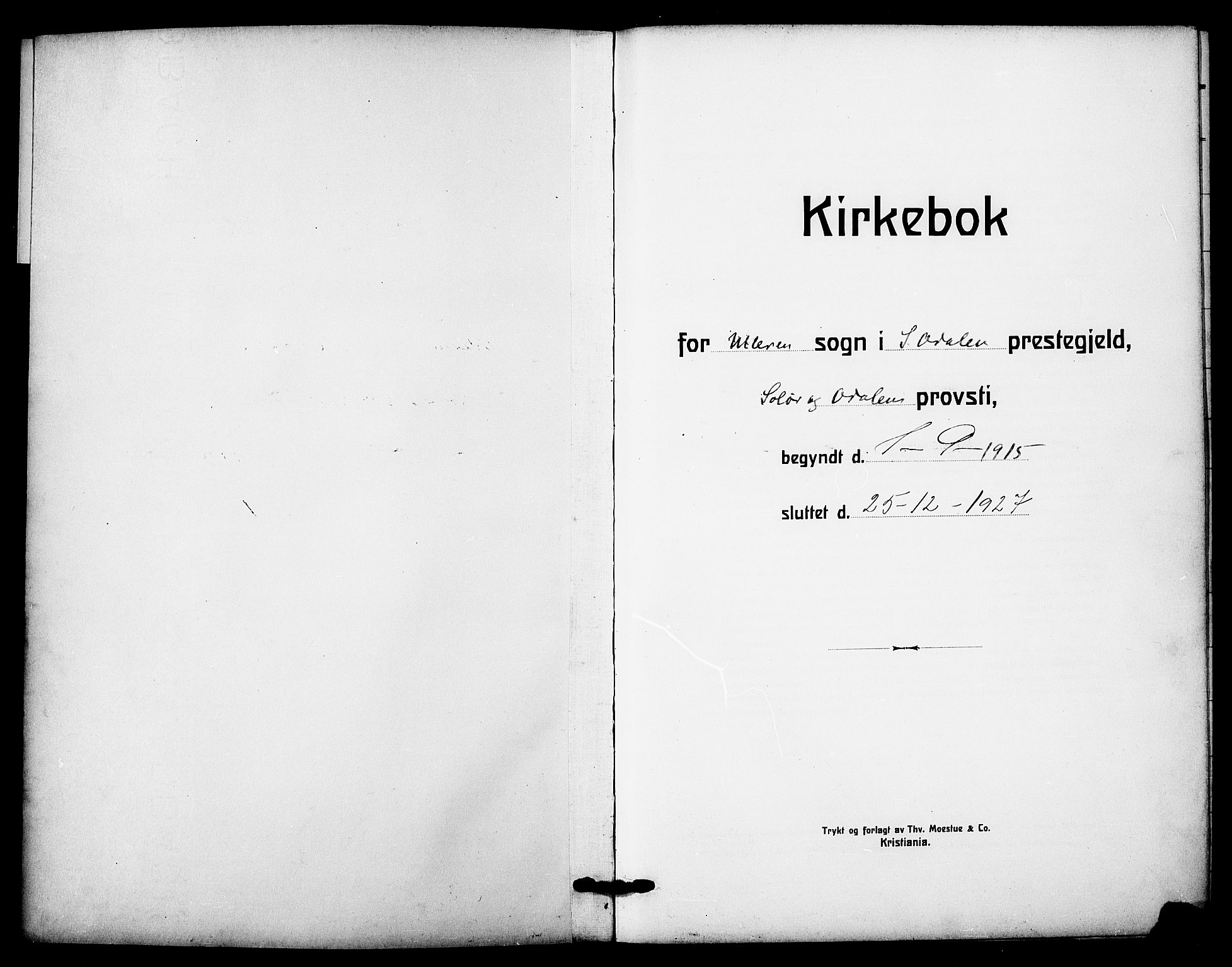 Sør-Odal prestekontor, SAH/PREST-030/H/Ha/Hab/L0009: Klokkerbok nr. 9, 1915-1927