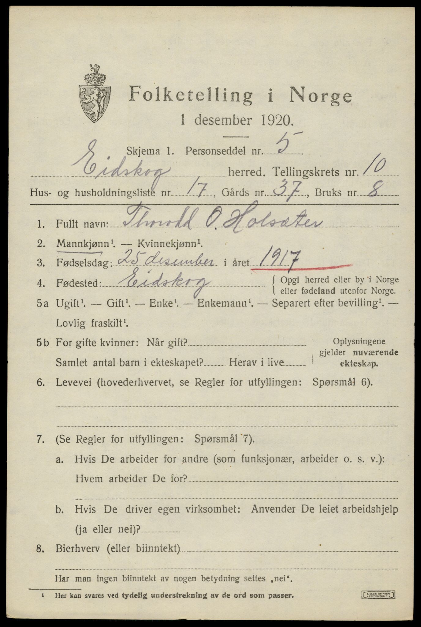 SAH, Folketelling 1920 for 0420 Eidskog herred, 1920, s. 11323