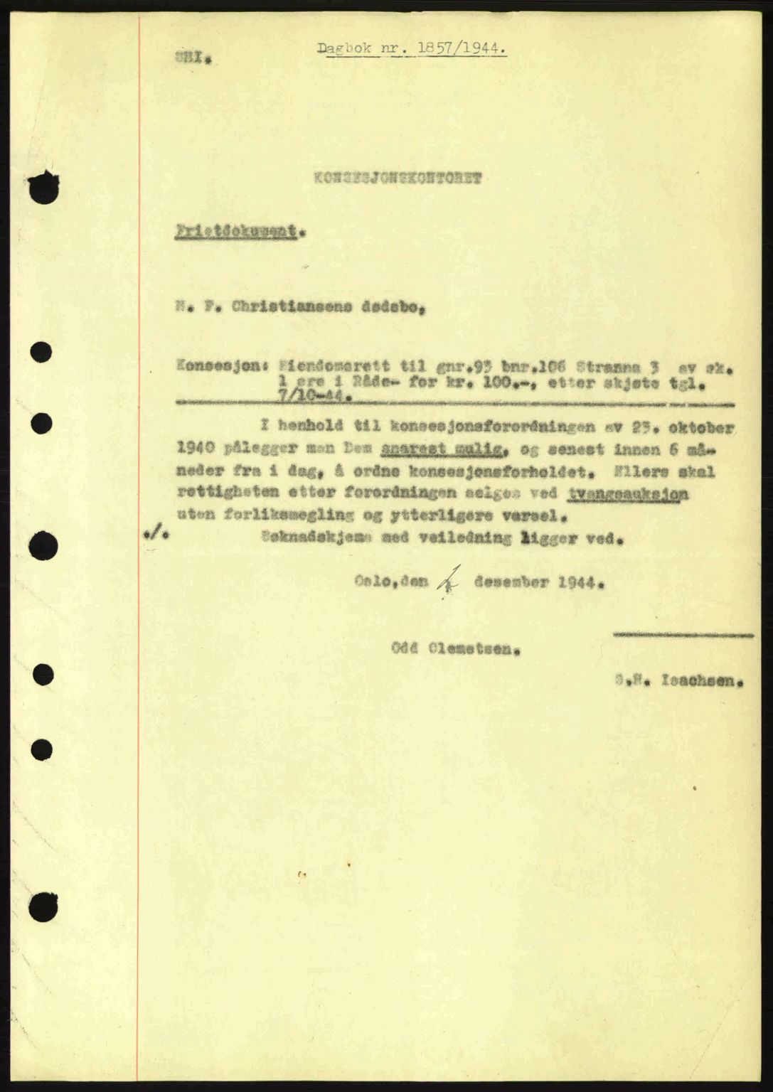Moss sorenskriveri, SAO/A-10168: Pantebok nr. A13, 1944-1945, Dagboknr: 1857/1944