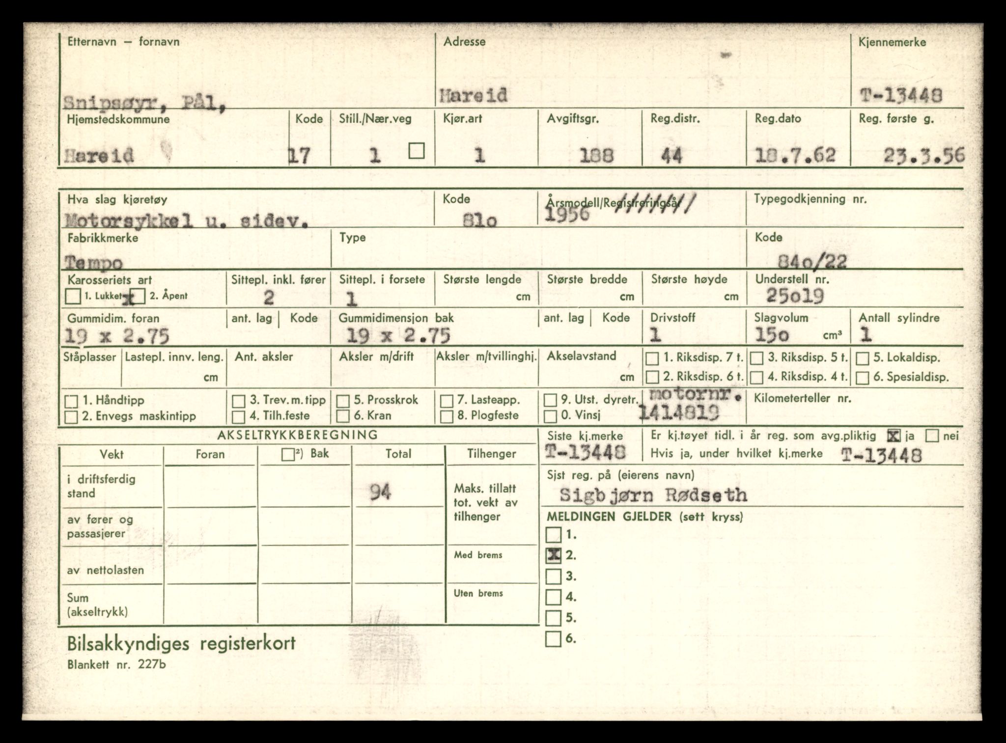 Møre og Romsdal vegkontor - Ålesund trafikkstasjon, AV/SAT-A-4099/F/Fe/L0039: Registreringskort for kjøretøy T 13361 - T 13530, 1927-1998, s. 1517