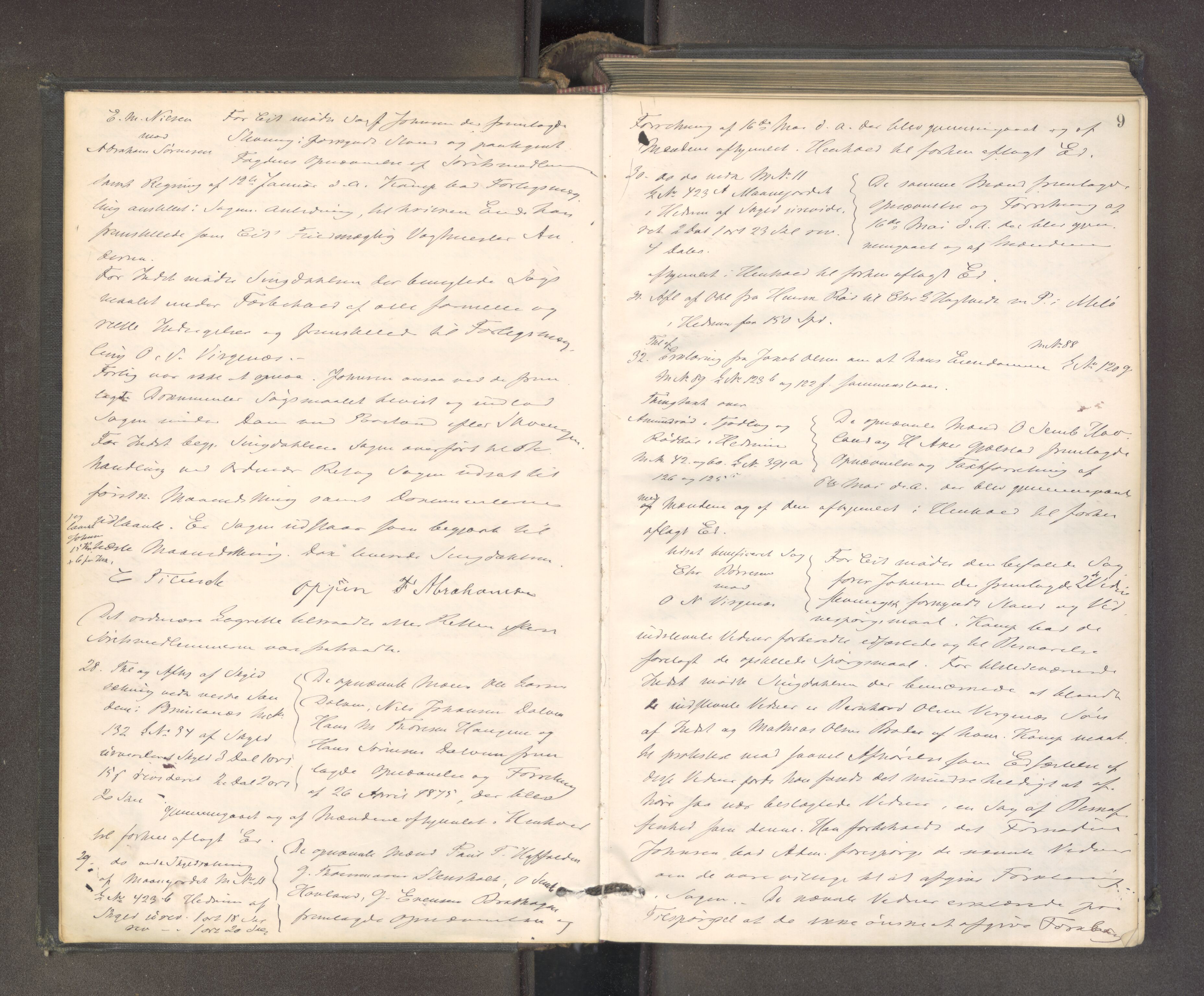 Larvik sorenskriveri, AV/SAKO-A-83/F/Fa/L0050: Tingbok, 1885-1888, s. 8b-9a