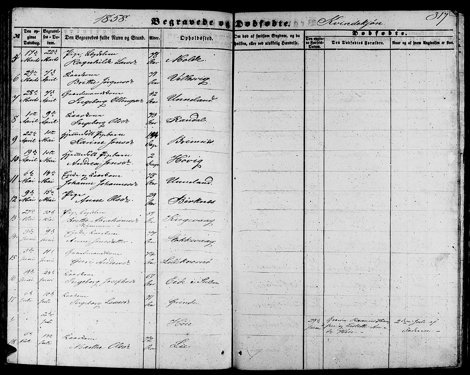 Gulen sokneprestembete, AV/SAB-A-80201/H/Hab/Habb/L0001: Klokkerbok nr. B 1, 1854-1866, s. 317