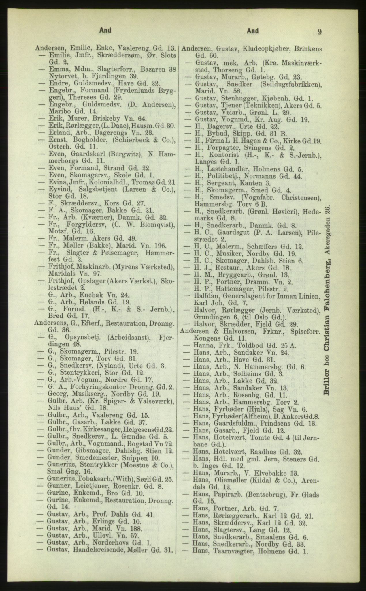 Kristiania/Oslo adressebok, PUBL/-, 1883, s. 9