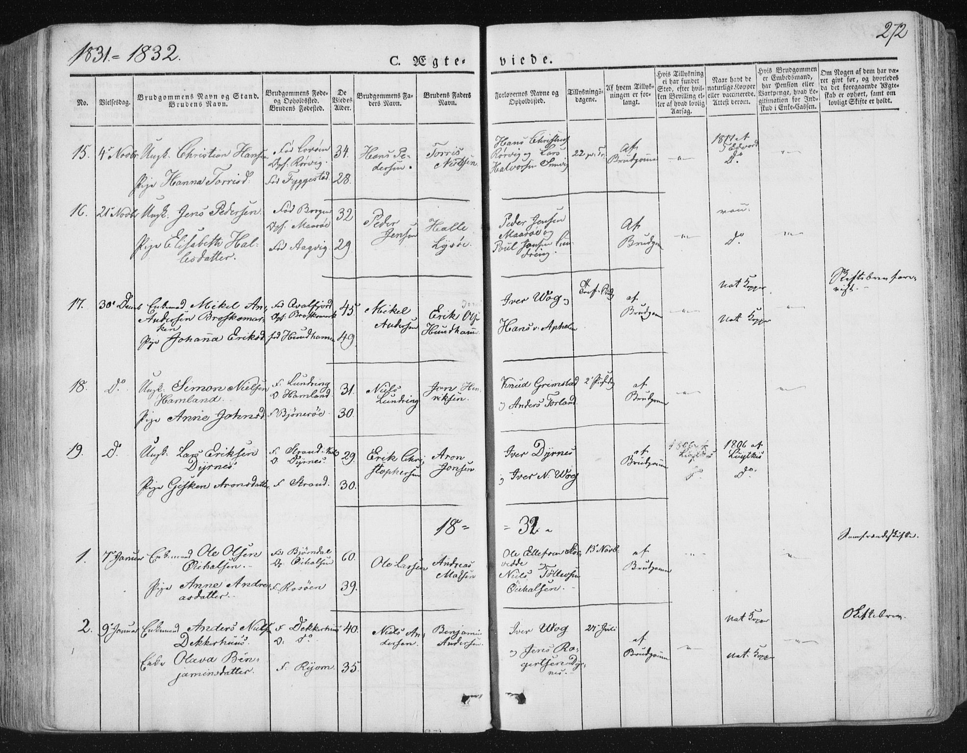 Ministerialprotokoller, klokkerbøker og fødselsregistre - Nord-Trøndelag, SAT/A-1458/784/L0669: Ministerialbok nr. 784A04, 1829-1859, s. 272