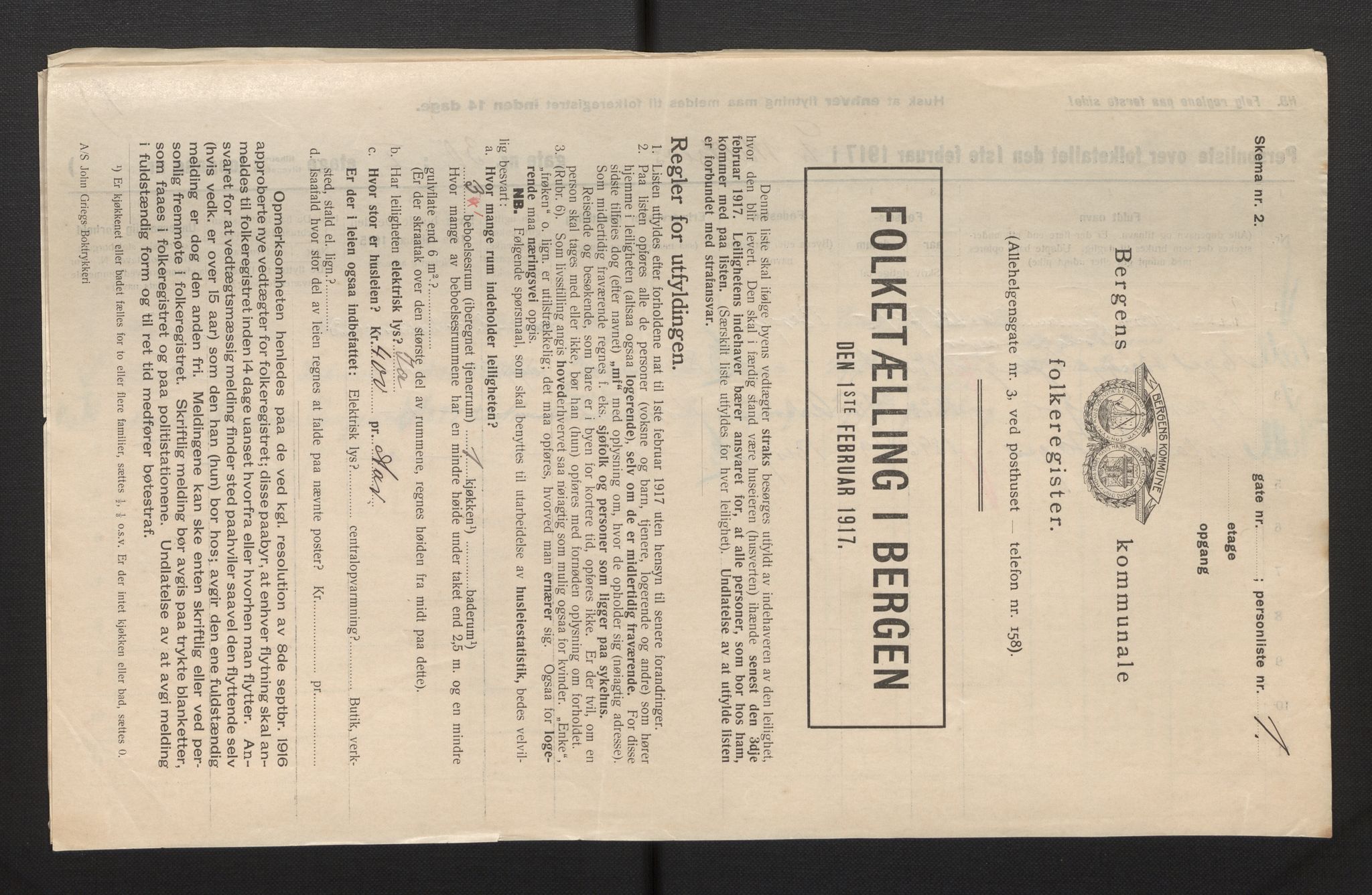 SAB, Kommunal folketelling 1917 for Bergen kjøpstad, 1917, s. 9116