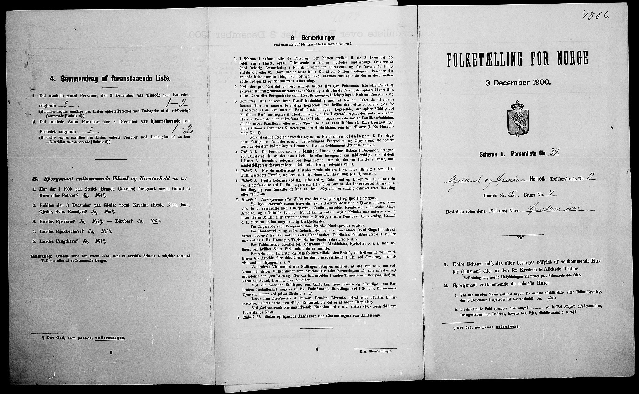 SAK, Folketelling 1900 for 1024 Bjelland og Grindheim herred, 1900, s. 599