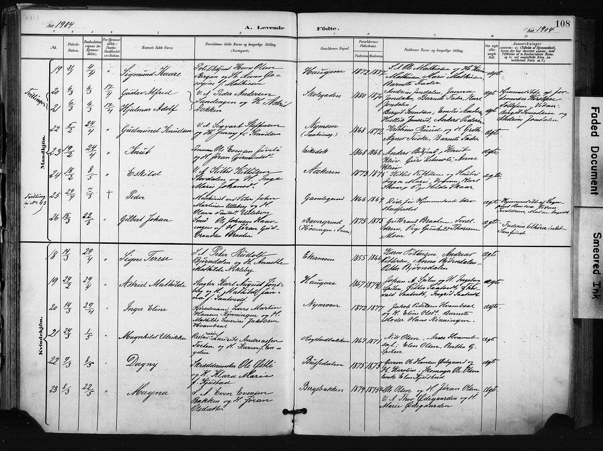 Kongsberg kirkebøker, AV/SAKO-A-22/F/Fb/L0003: Ministerialbok nr. II 3, 1896-1905, s. 108