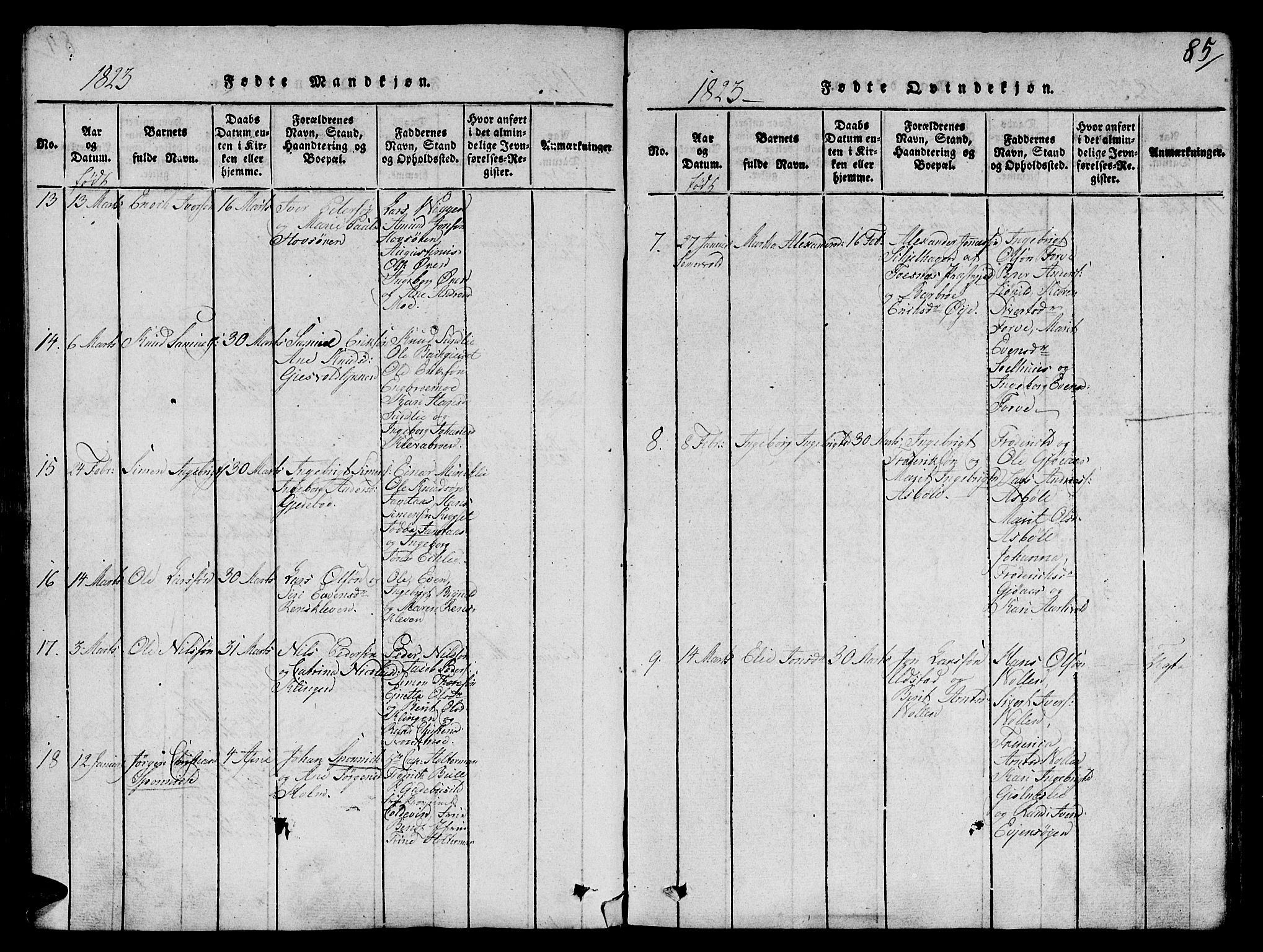 Ministerialprotokoller, klokkerbøker og fødselsregistre - Sør-Trøndelag, SAT/A-1456/668/L0803: Ministerialbok nr. 668A03, 1800-1826, s. 85