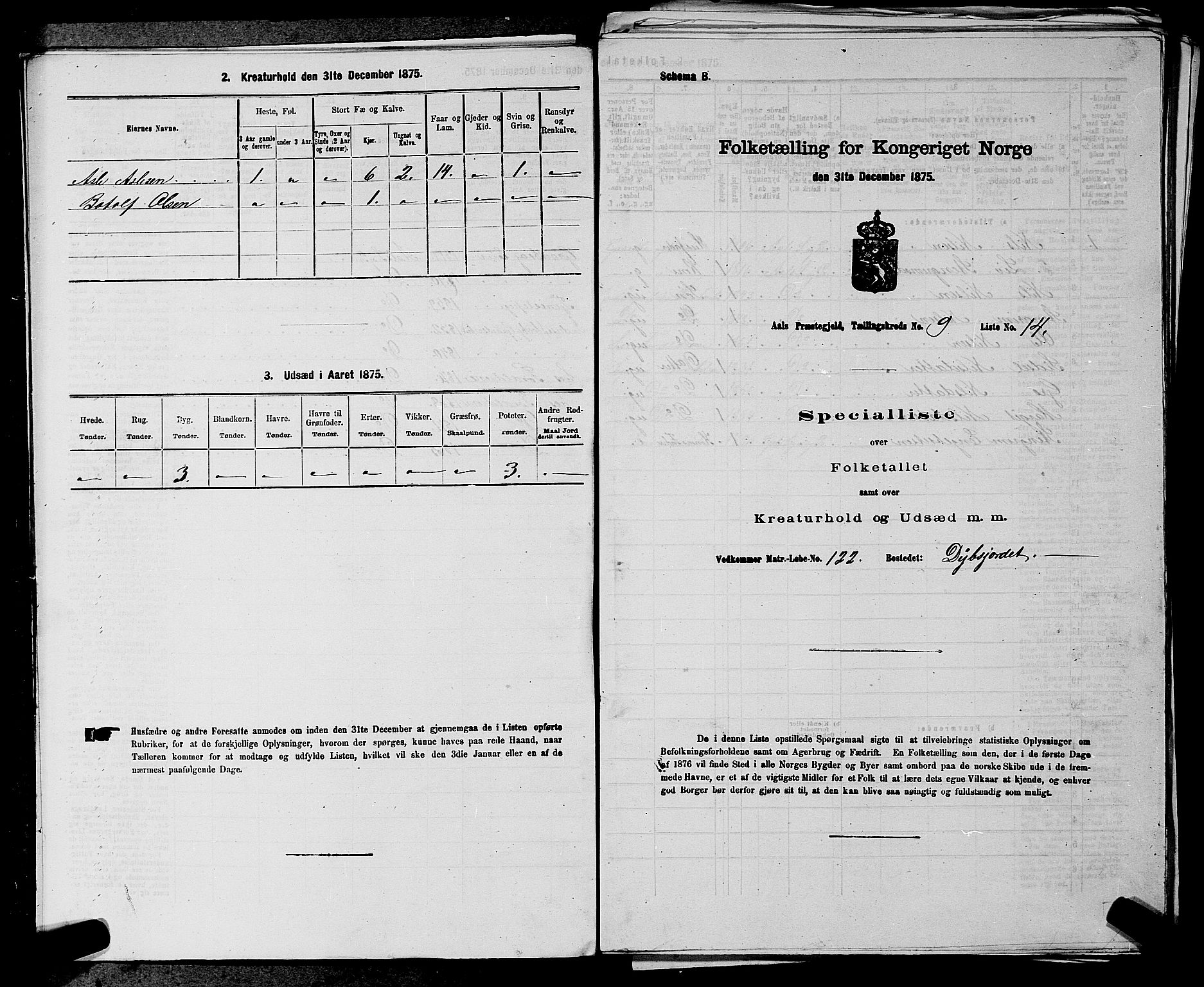 SAKO, Folketelling 1875 for 0619P Ål prestegjeld, 1875, s. 1119