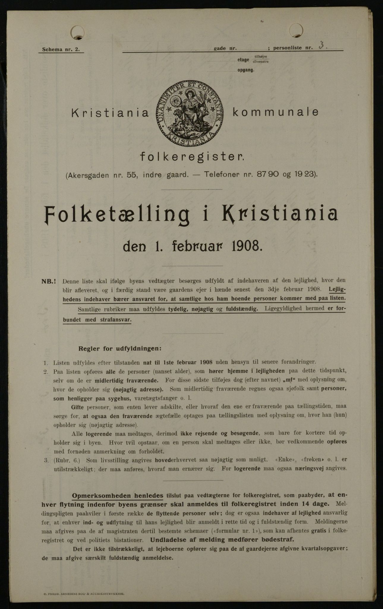 OBA, Kommunal folketelling 1.2.1908 for Kristiania kjøpstad, 1908, s. 9273