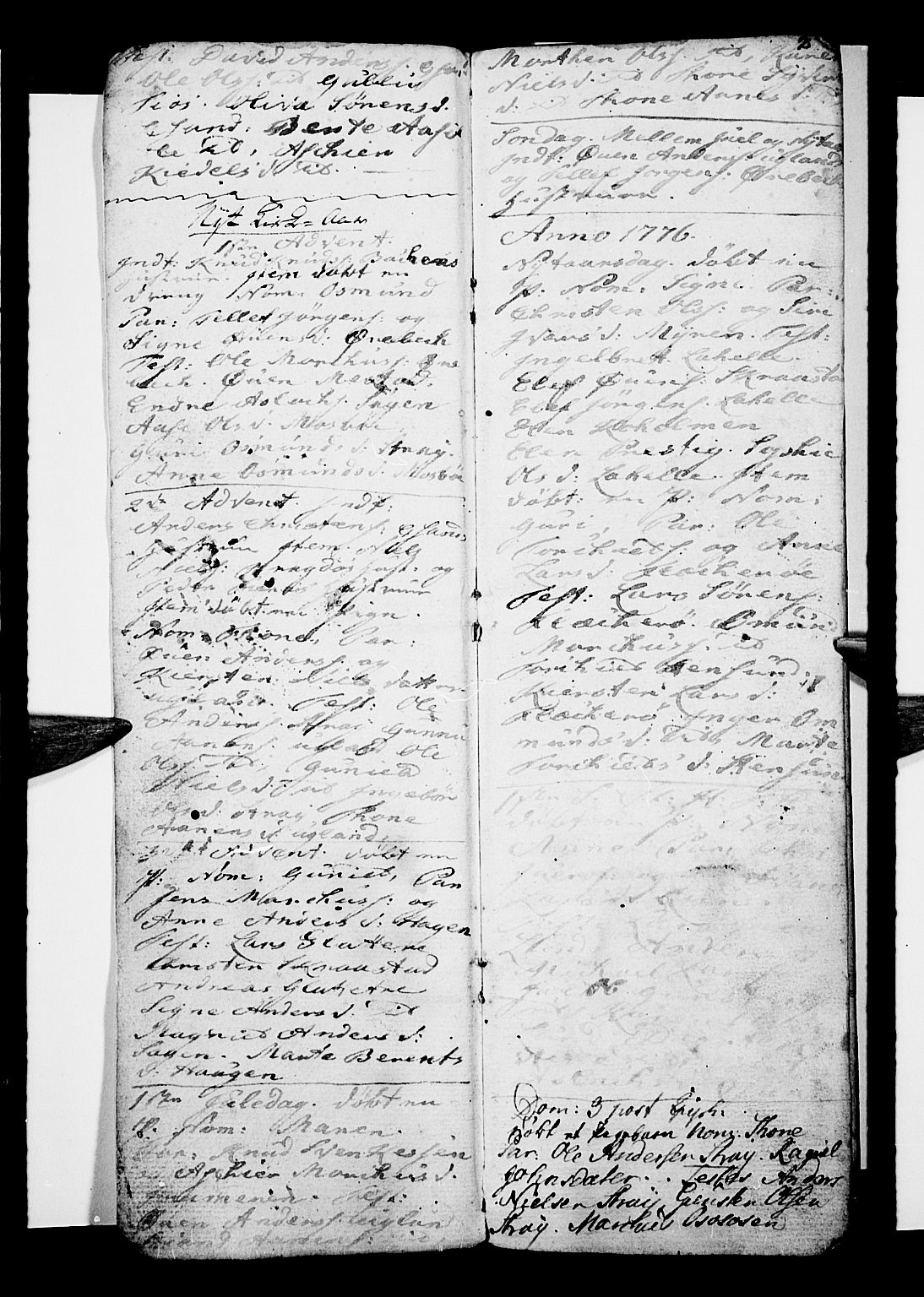 Oddernes sokneprestkontor, SAK/1111-0033/F/Fb/Fba/L0001: Klokkerbok nr. B 1, 1775-1786, s. 2