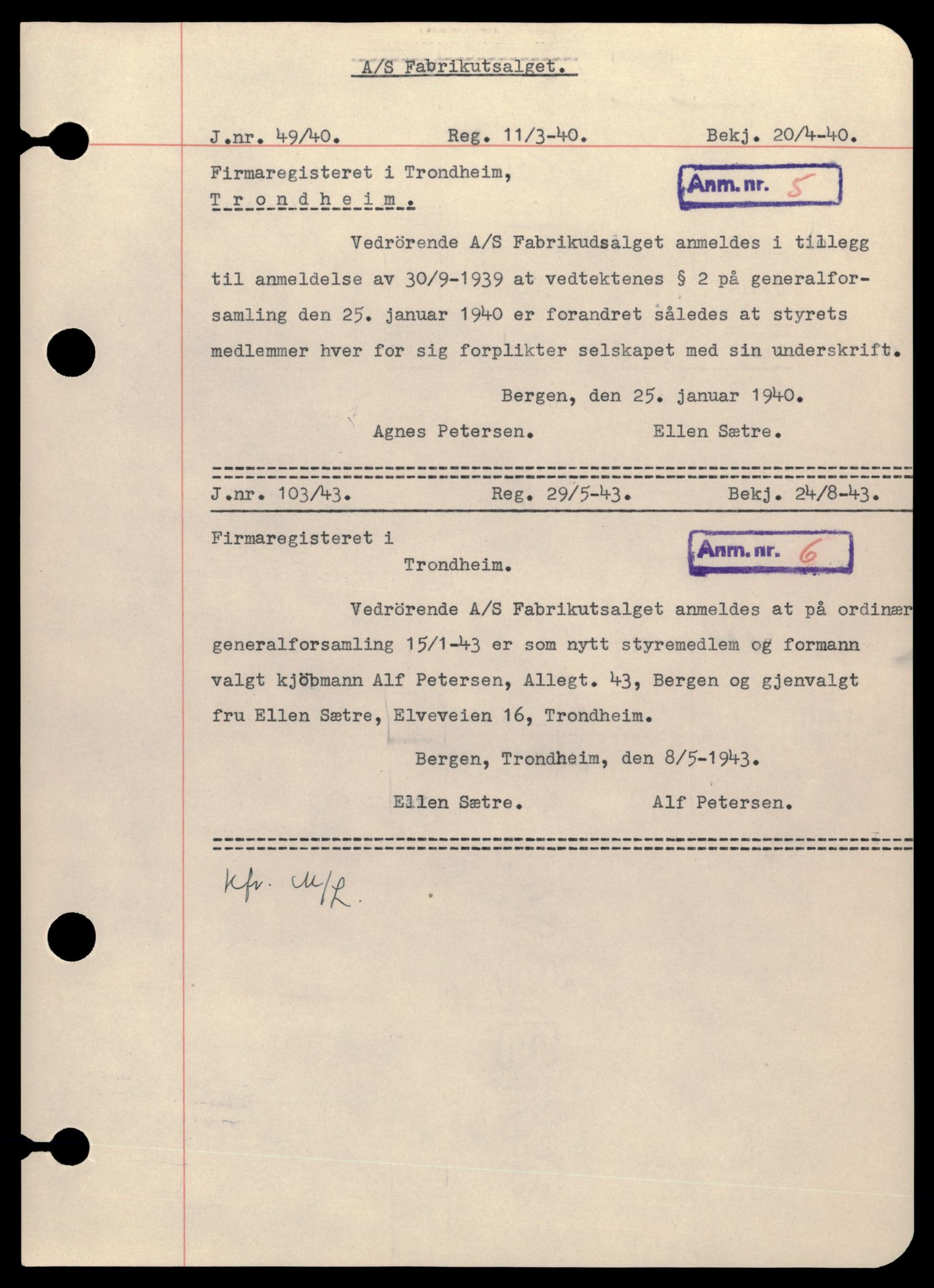 Trondheim byfogd, AV/SAT-A-0003/2/J/Jd/Jdb/L0003: Aksjeselskap, F, 1960-1964, s. 7