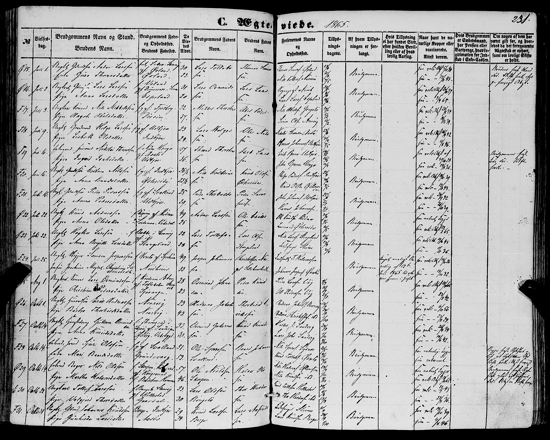 Fjelberg sokneprestembete, AV/SAB-A-75201/H/Haa: Ministerialbok nr. A 7, 1851-1867, s. 231