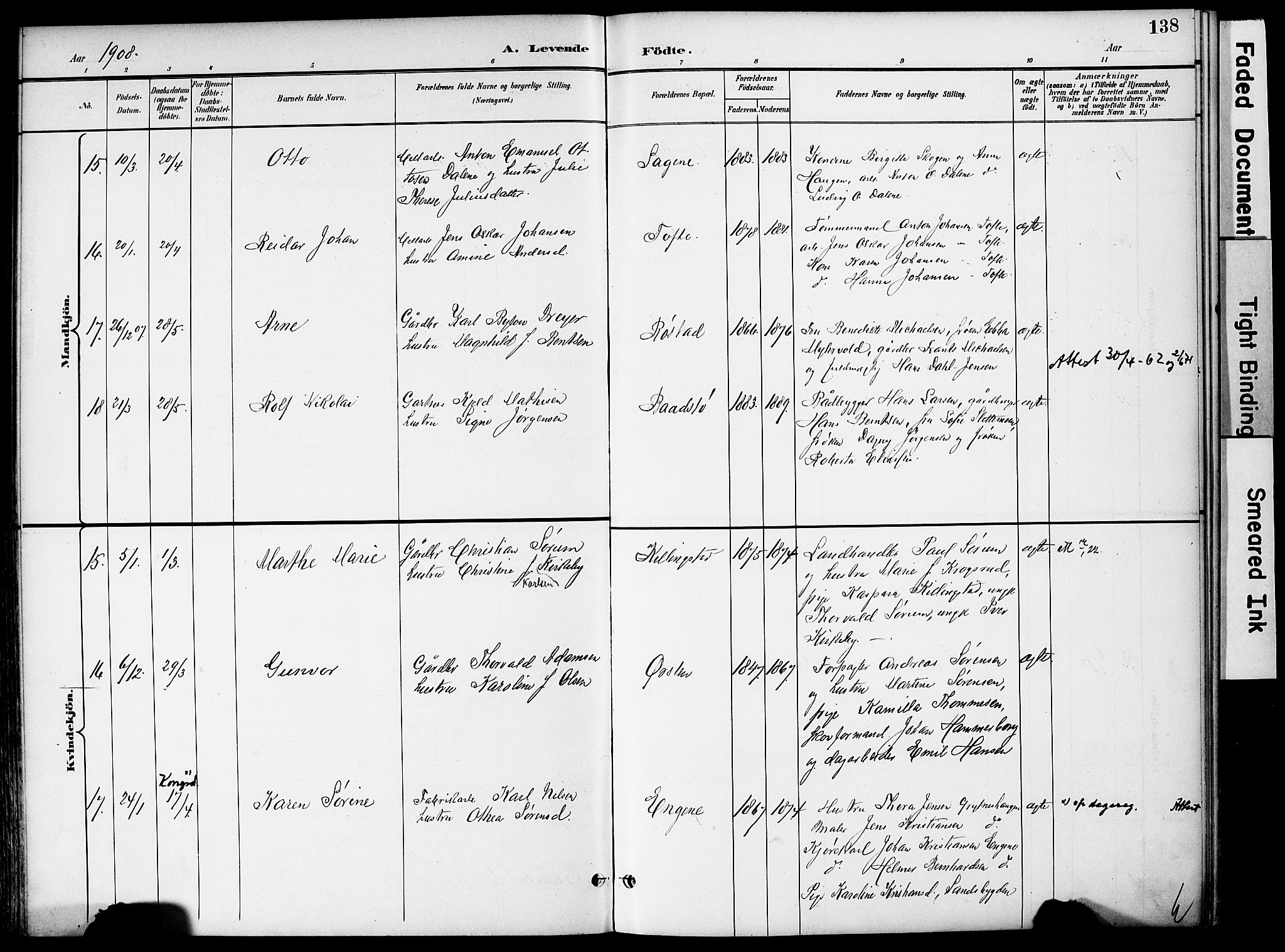 Hurum kirkebøker, AV/SAKO-A-229/F/Fa/L0015: Ministerialbok nr. 15, 1896-1908, s. 138