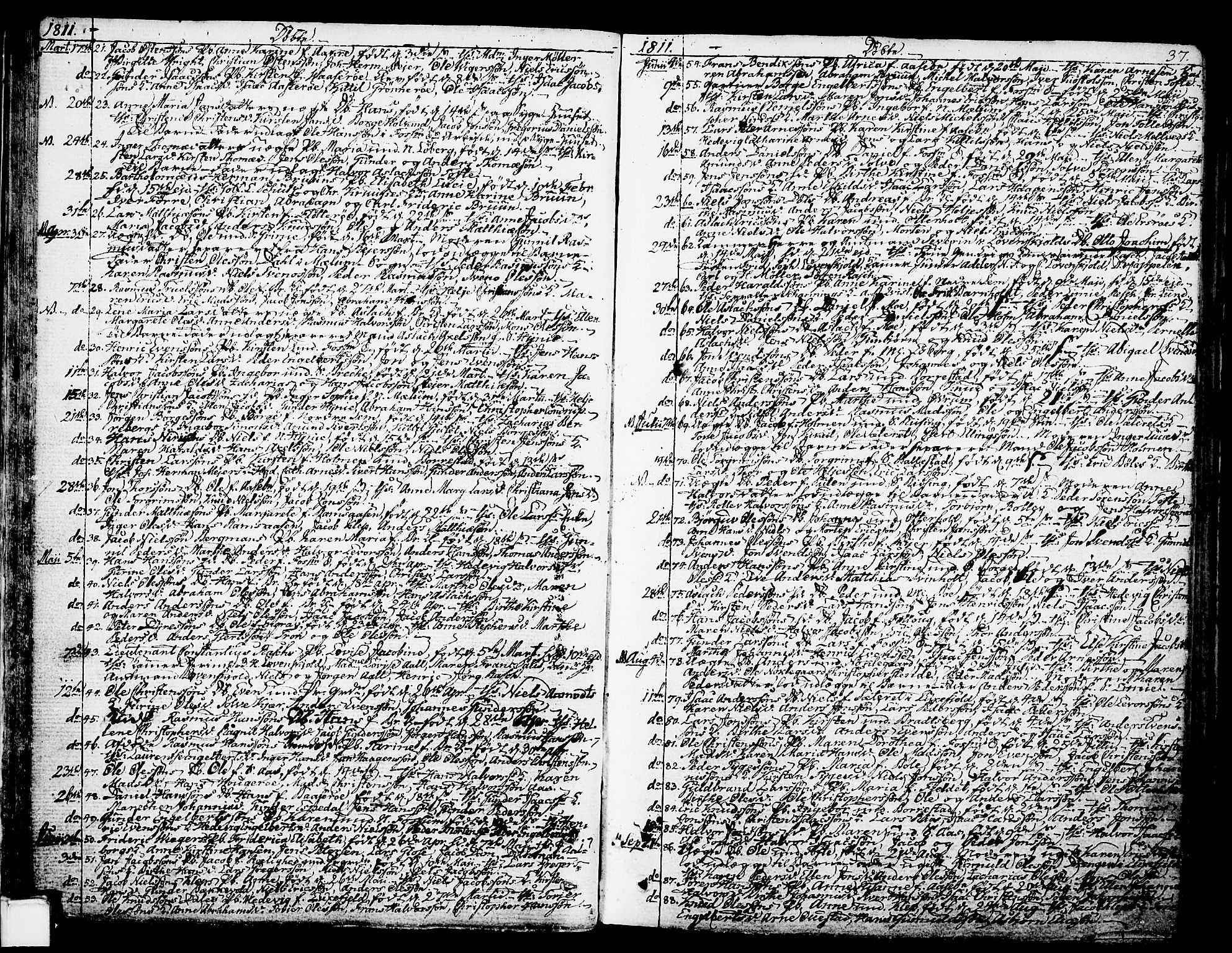 Gjerpen kirkebøker, AV/SAKO-A-265/F/Fa/L0003: Ministerialbok nr. I 3, 1796-1814, s. 37