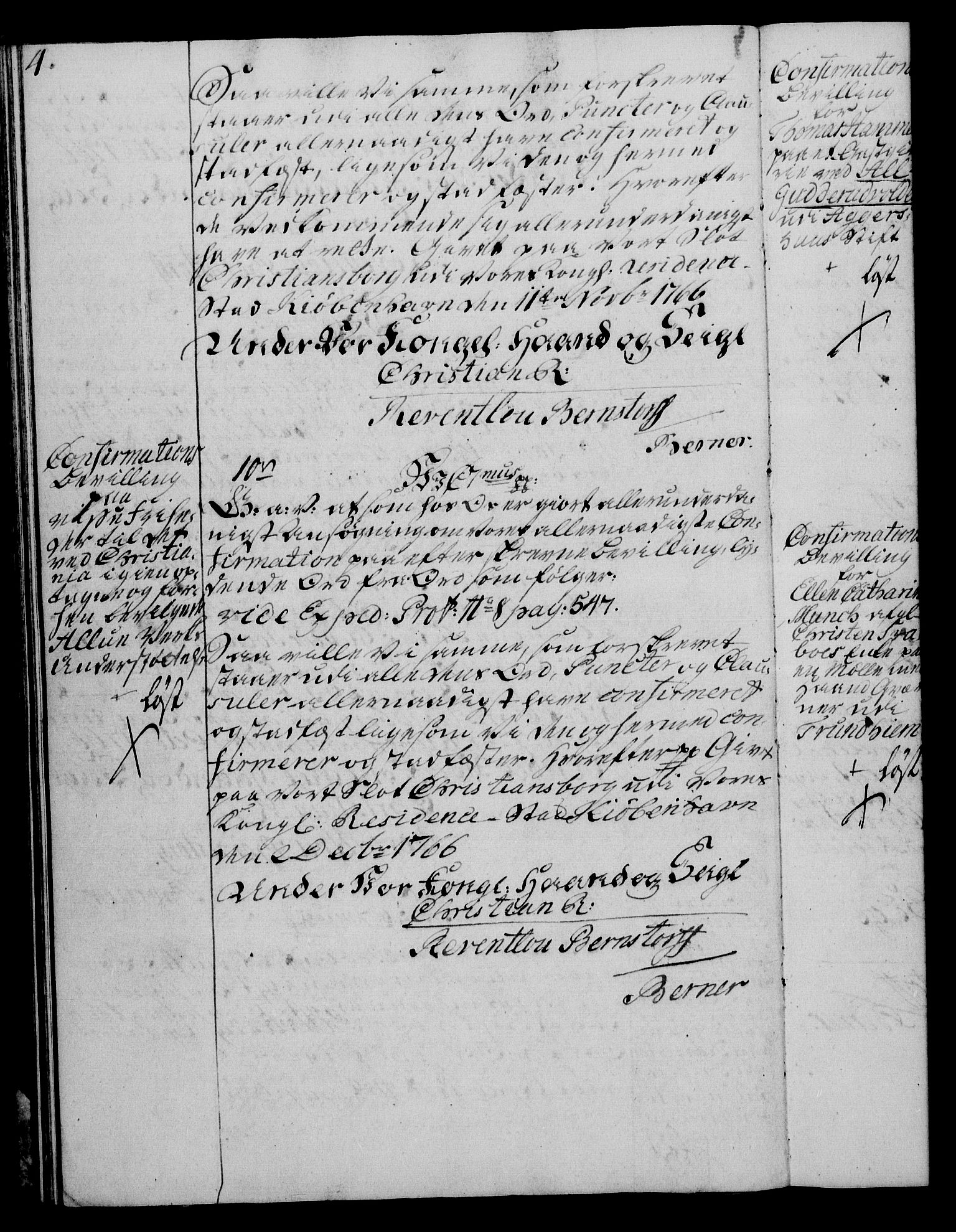 Rentekammeret, Kammerkanselliet, AV/RA-EA-3111/G/Gg/Ggc/Ggca/L0002: Norsk konfirmasjonsekspedisjonsprotokoll med register (merket RK 53.24), 1766-1772, s. 4