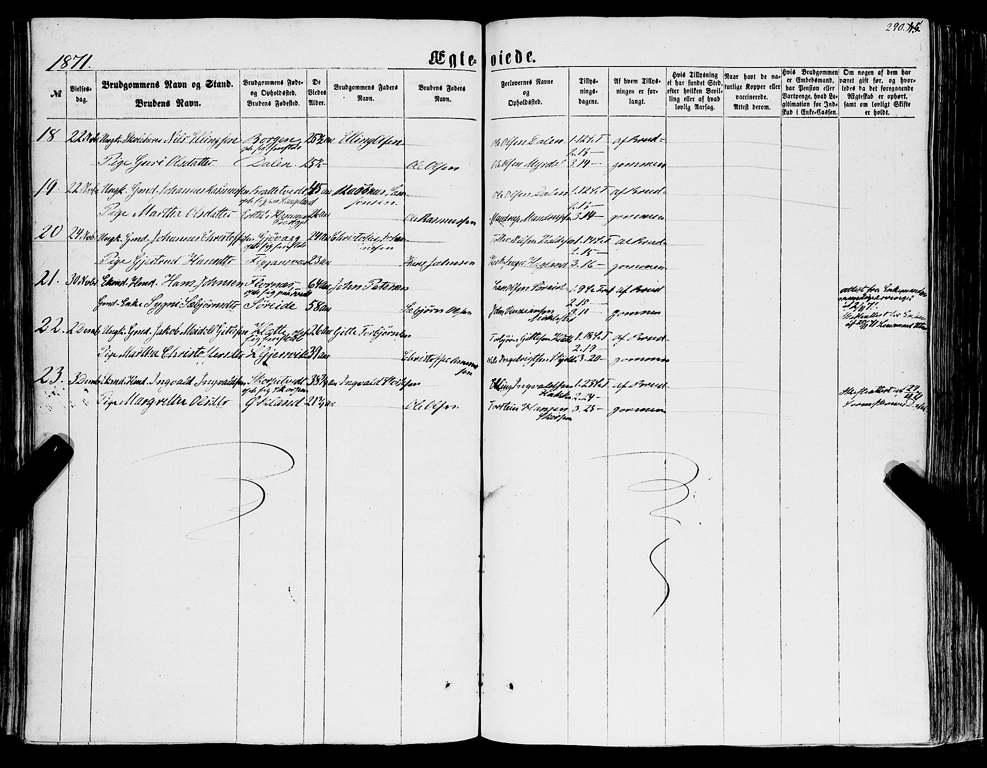 Tysnes sokneprestembete, AV/SAB-A-78601/H/Haa: Ministerialbok nr. A 11, 1860-1871, s. 290