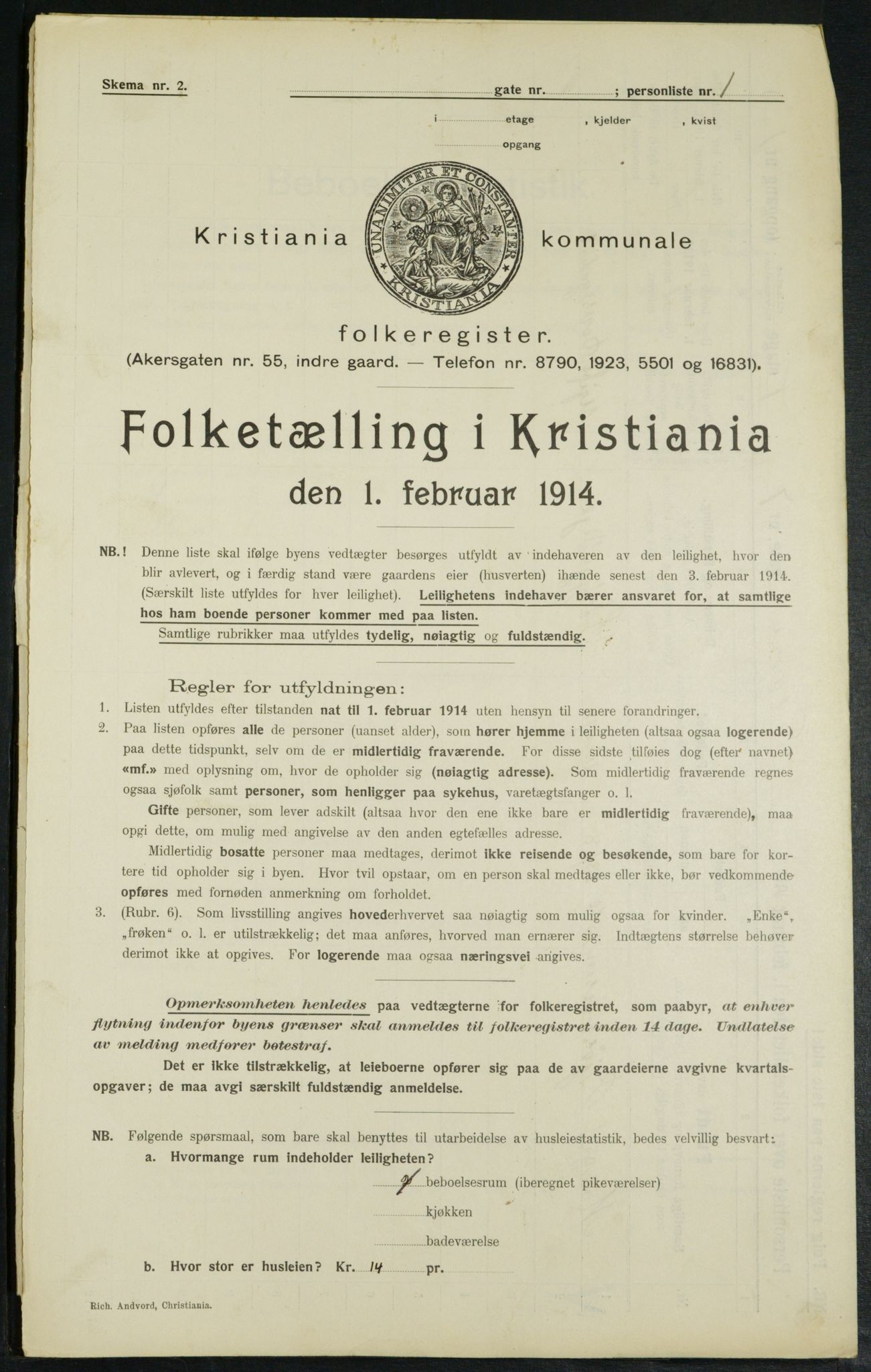 OBA, Kommunal folketelling 1.2.1914 for Kristiania, 1914, s. 16397