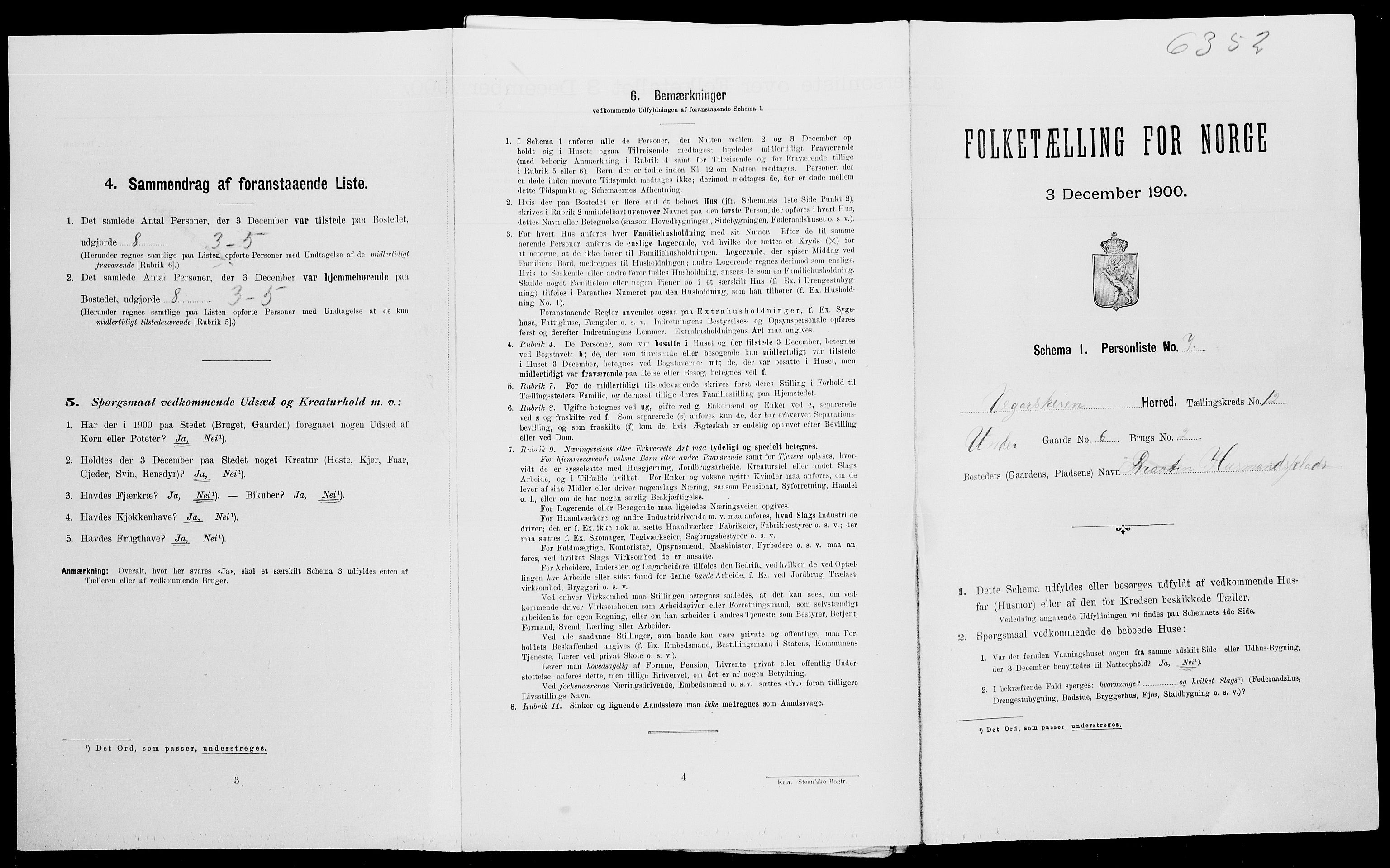 SAK, Folketelling 1900 for 0912 Vegårshei herred, 1900, s. 625