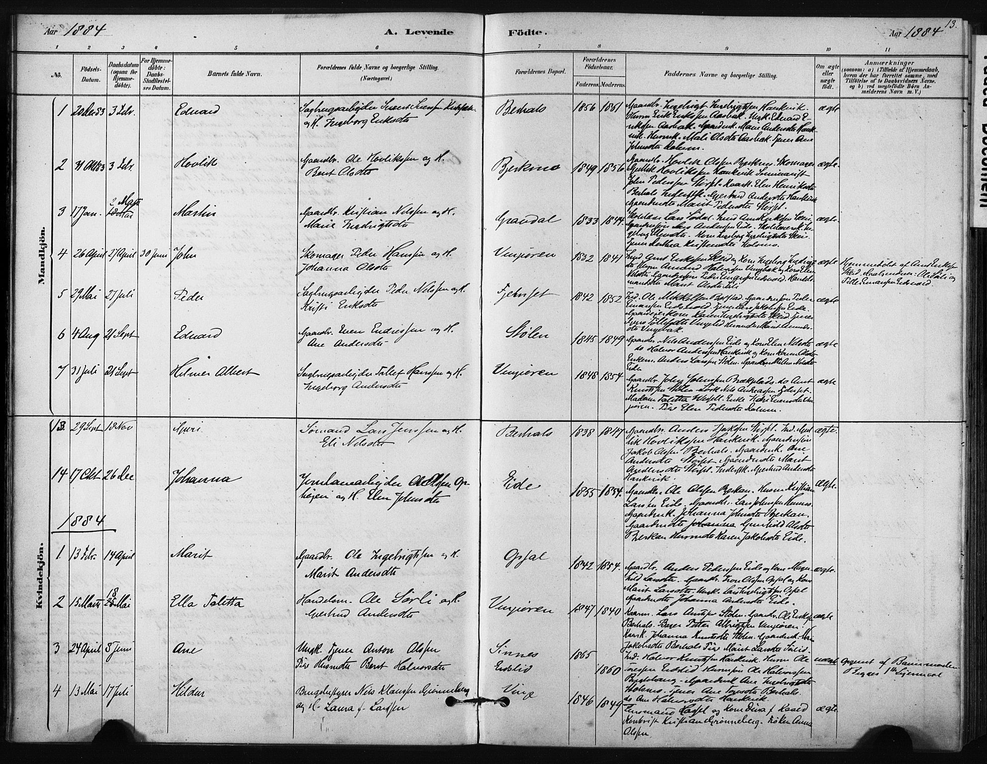 Ministerialprotokoller, klokkerbøker og fødselsregistre - Sør-Trøndelag, AV/SAT-A-1456/631/L0512: Ministerialbok nr. 631A01, 1879-1912, s. 13