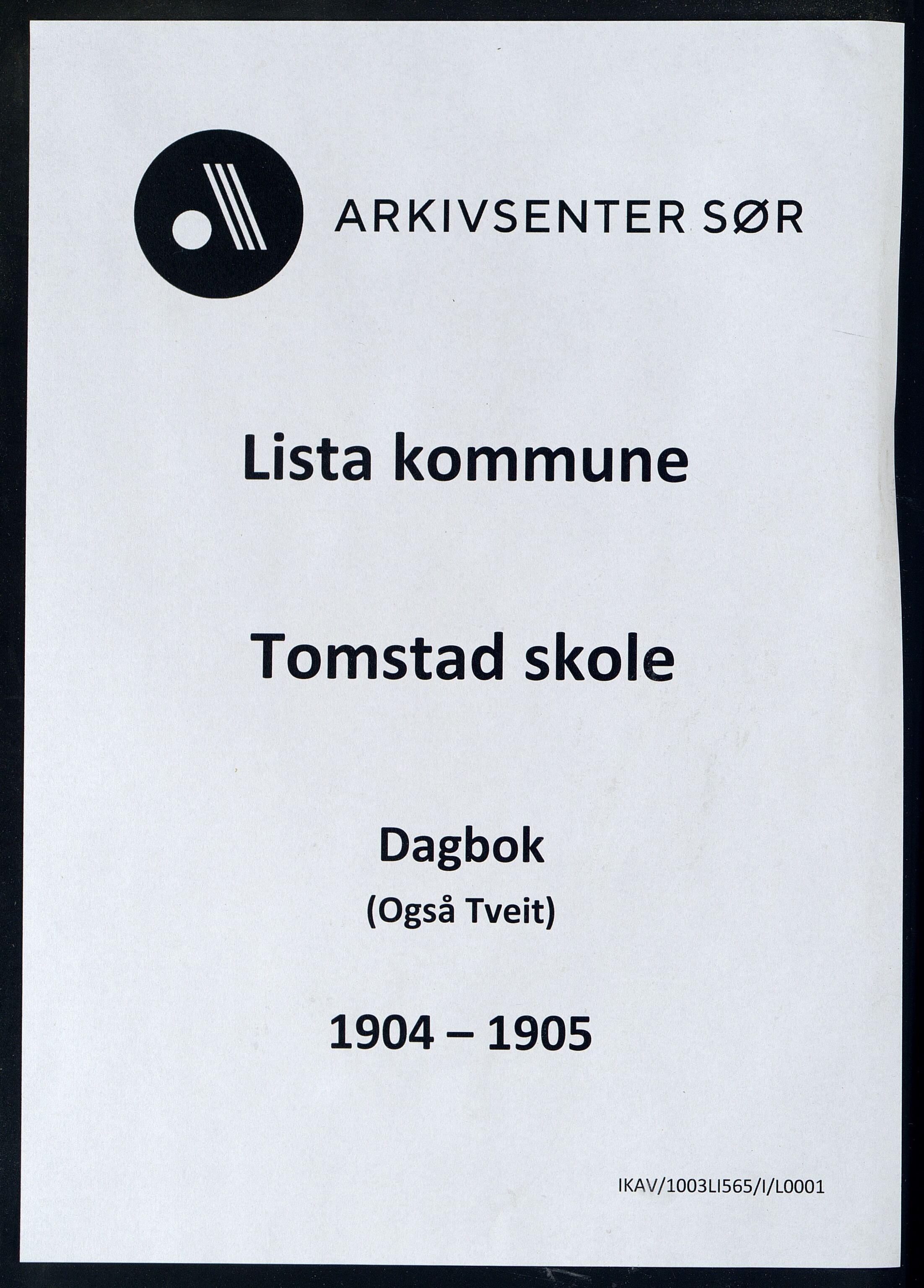 Lista kommune - Tomstad Skole, ARKSOR/1003LI565/I/L0001: Dagbok (d), 1904-1905