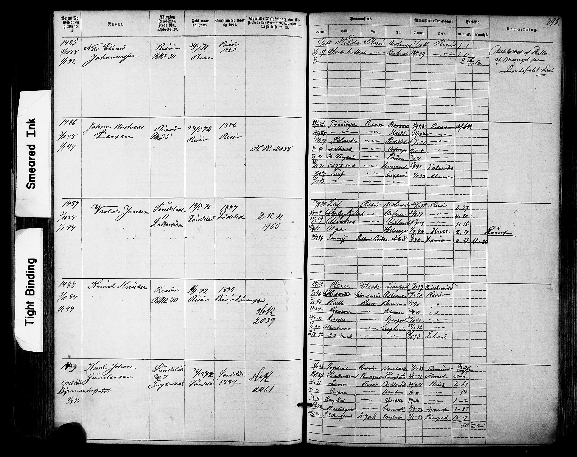 Risør mønstringskrets, AV/SAK-2031-0010/F/Fa/L0003: Annotasjonsrulle nr 1-1913 med register, T-7, 1863-1899, s. 236