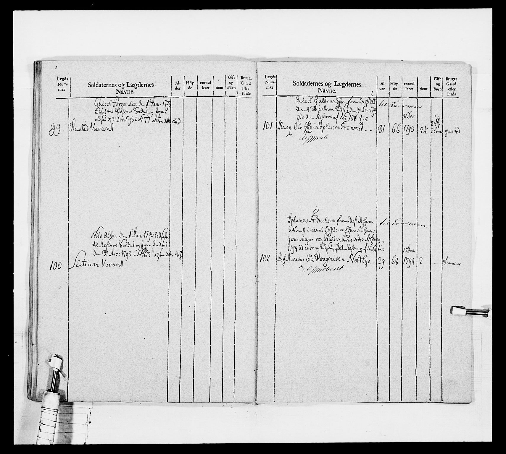 Generalitets- og kommissariatskollegiet, Det kongelige norske kommissariatskollegium, AV/RA-EA-5420/E/Eh/L0040: 1. Akershusiske nasjonale infanteriregiment, 1792-1800, s. 479