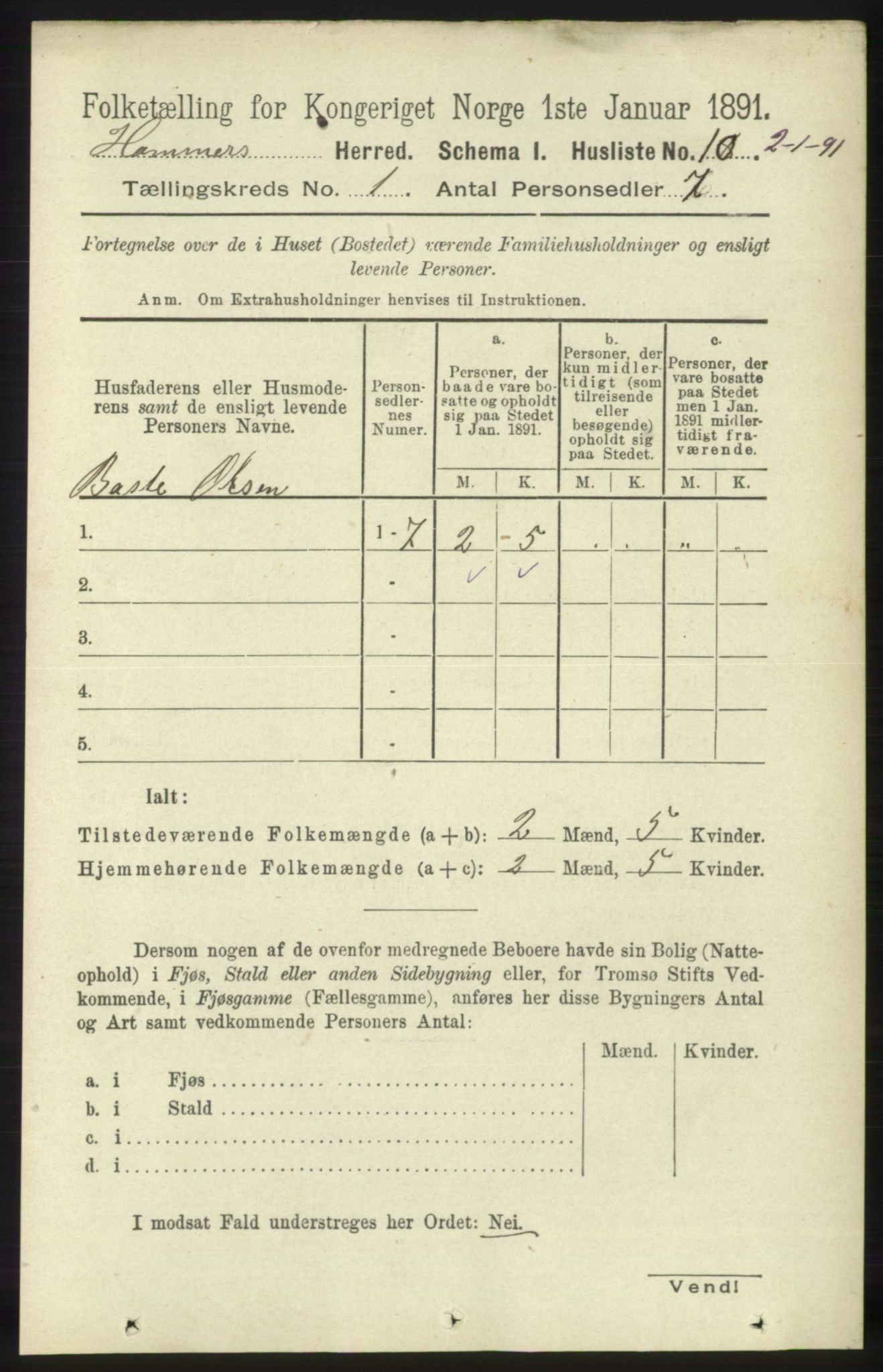 RA, Folketelling 1891 for 1254 Hamre herred, 1891, s. 50