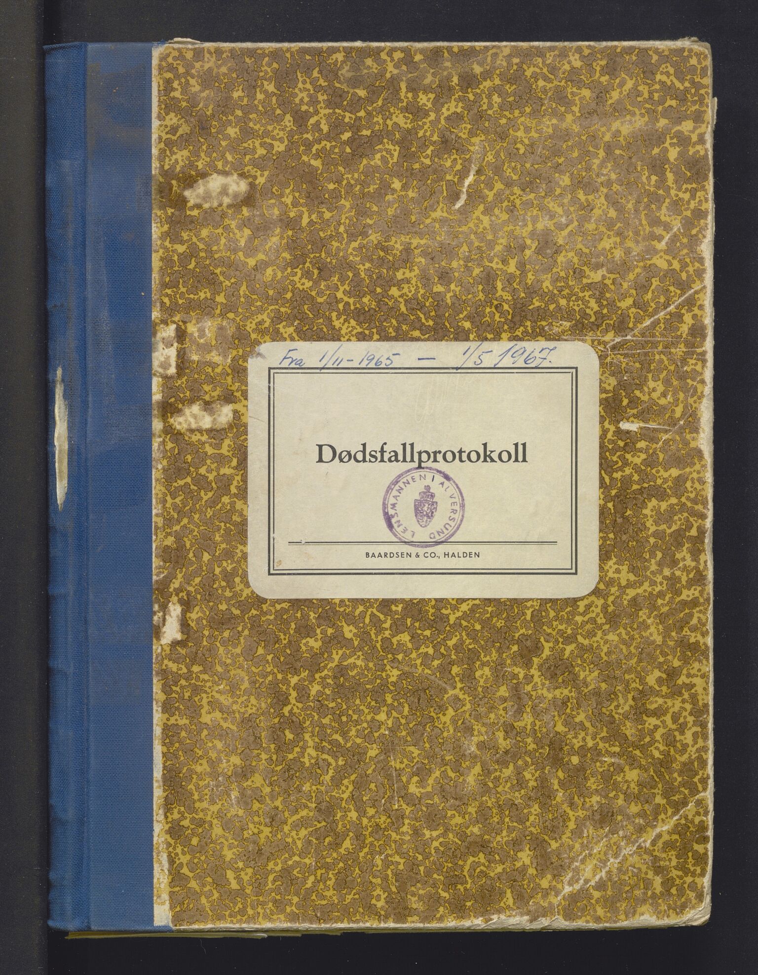 Lensmannen i Alversund, AV/SAB-A-30701/0006/L0011: Dødsfallsprotokoll, 1965-1967