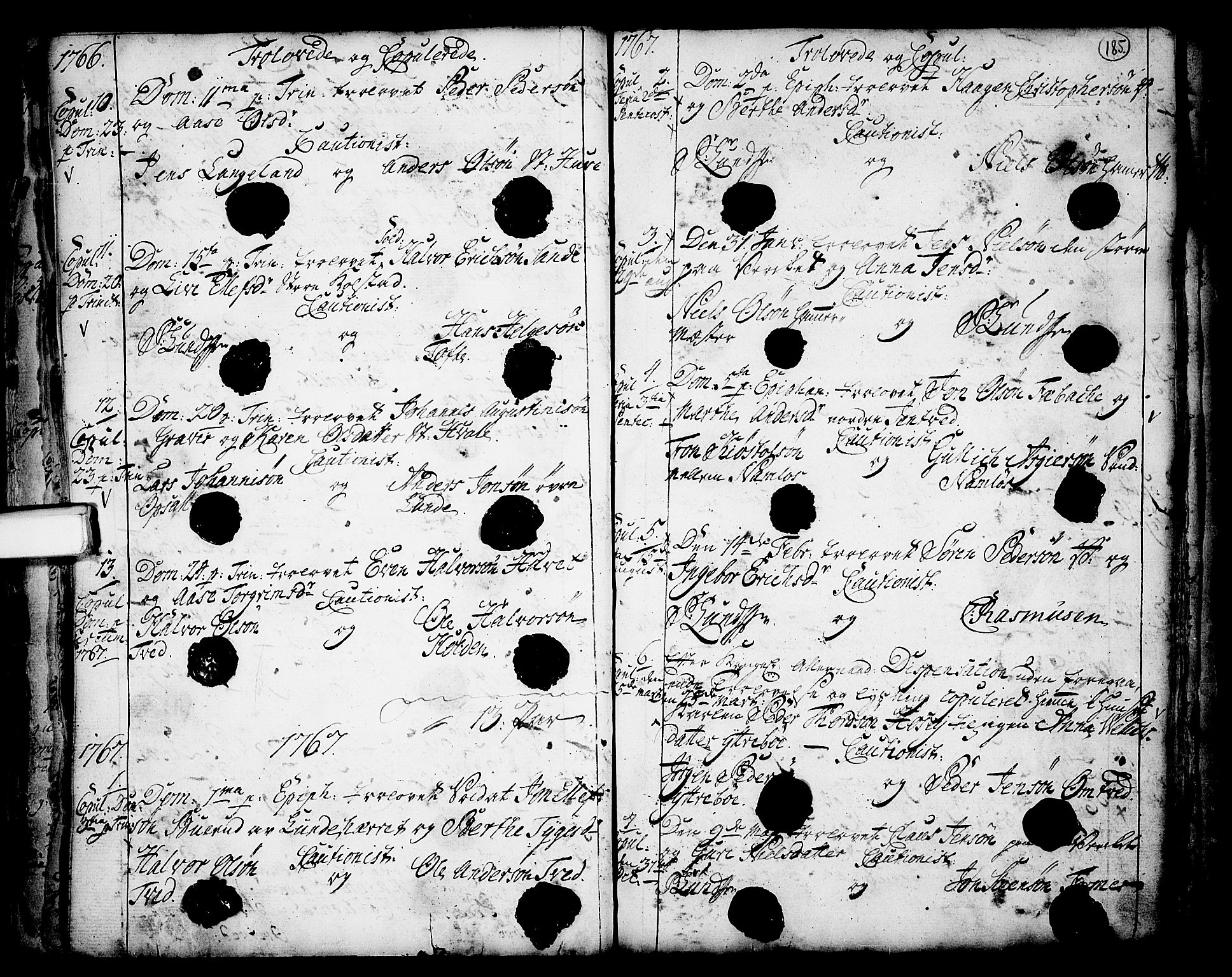 Holla kirkebøker, AV/SAKO-A-272/F/Fa/L0001: Ministerialbok nr. 1, 1717-1779, s. 185