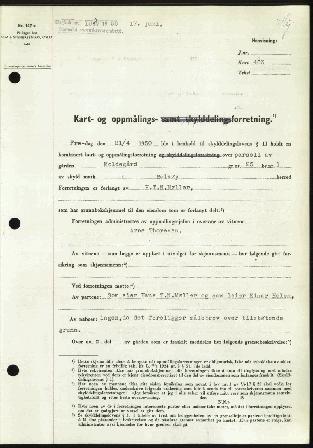 Romsdal sorenskriveri, SAT/A-4149/1/2/2C: Pantebok nr. A33, 1950-1950, Dagboknr: 1927/1950