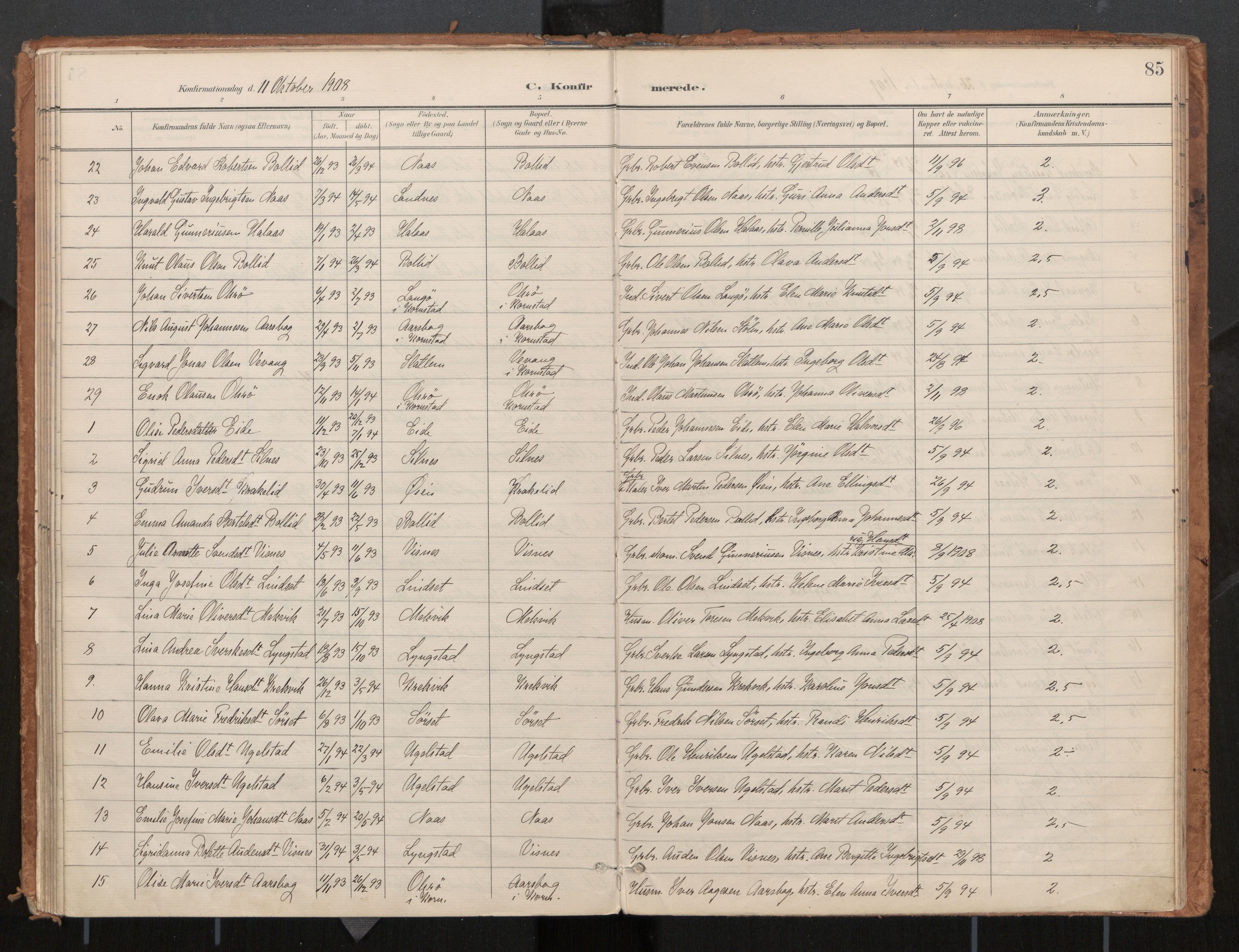 Ministerialprotokoller, klokkerbøker og fødselsregistre - Møre og Romsdal, AV/SAT-A-1454/571/L0836a: Ministerialbok nr. 571A02, 1898-1910, s. 85