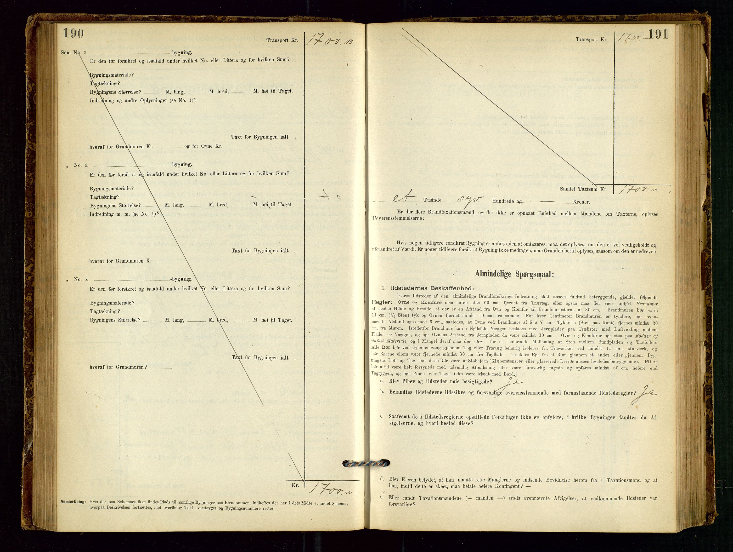 Vikedal lensmannskontor, AV/SAST-A-100179/Gob/L0004: Branntakstprotokoll, 1894-1952, s. 190-191