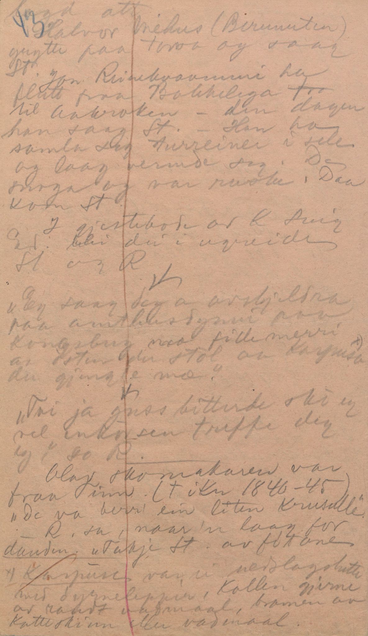 Rikard Berge, TEMU/TGM-A-1003/F/L0004/0049: 101-159 / 152 Om bygdefolk. Stev om jente. Blodstemming, 1904-1906, s. 43