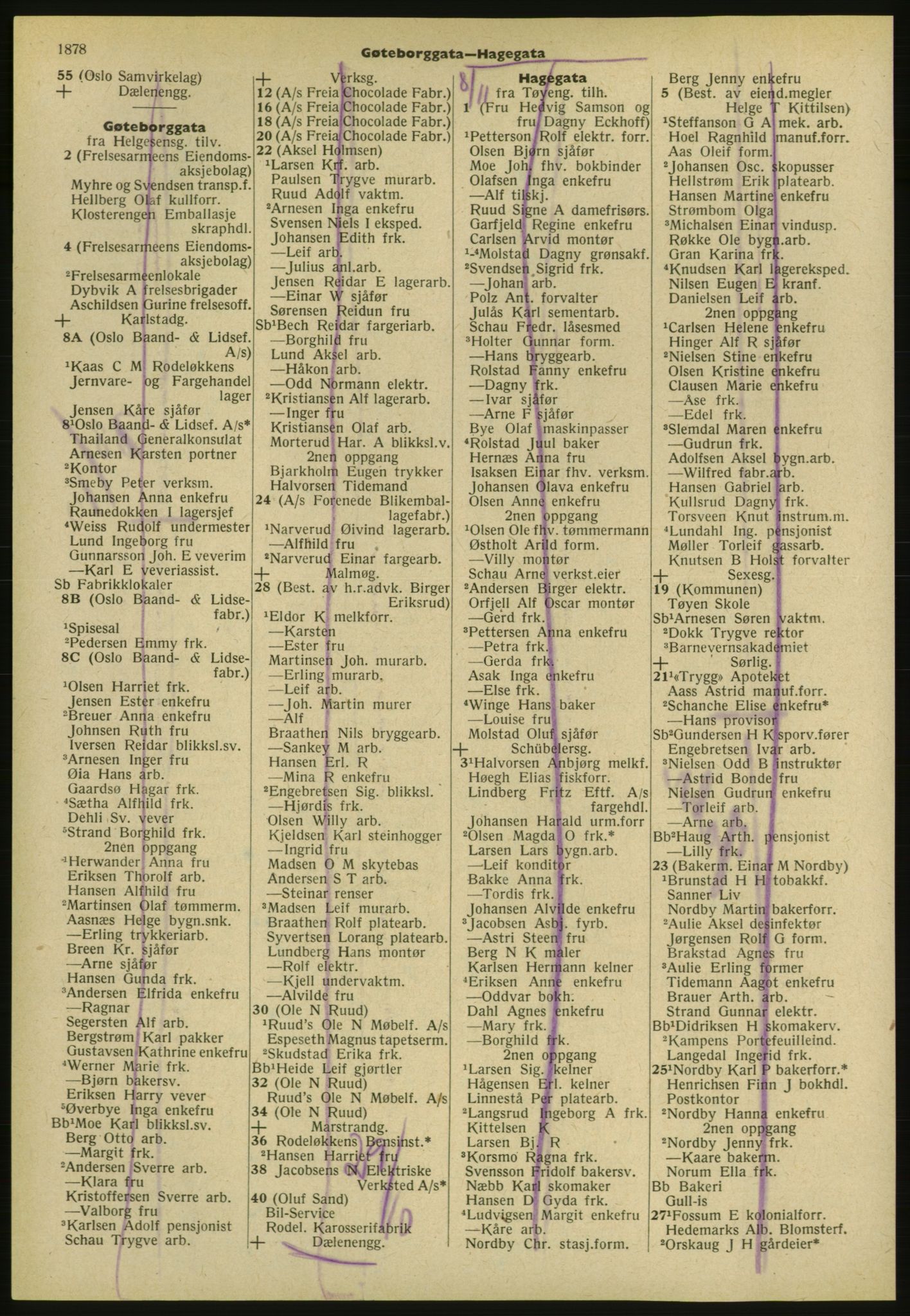 Kristiania/Oslo adressebok, PUBL/-, 1952, s. 1878